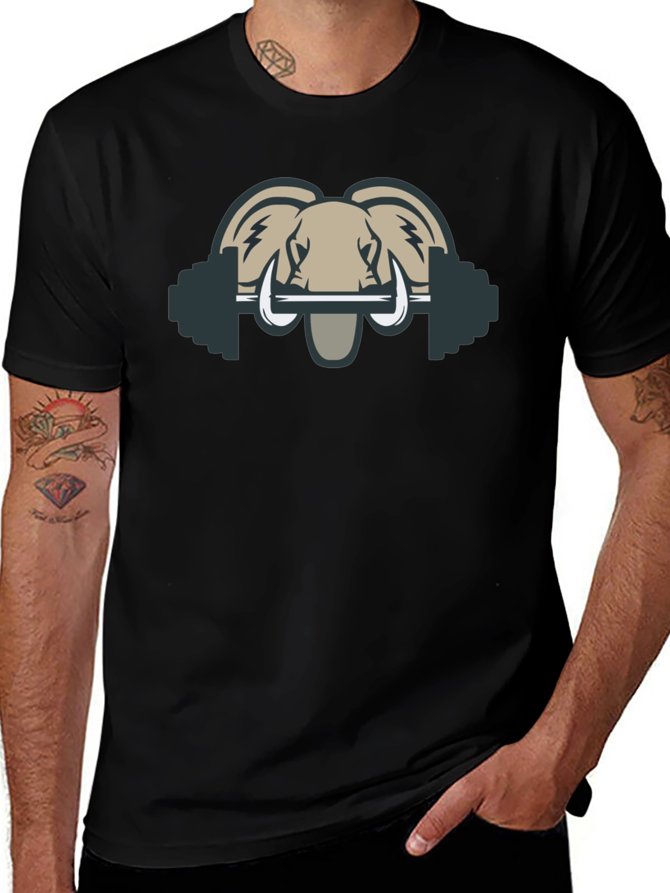 Elephant Barbell T-Shirt - Gym Animal Tee