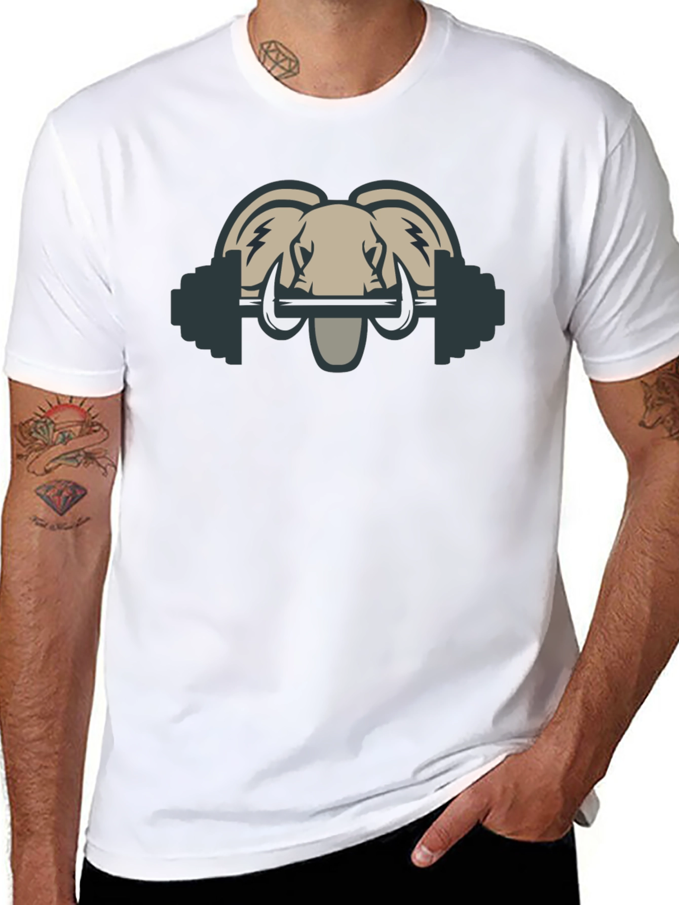 Elephant Barbell T-Shirt - Gym Animal Tee