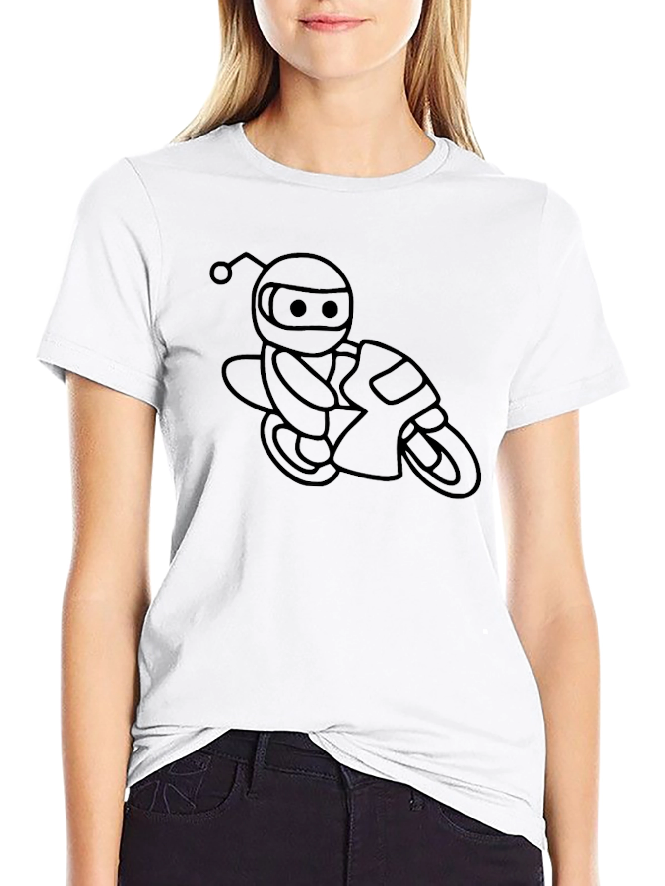 Robot Rider Graphic Tee - Cool Black T-Shirt