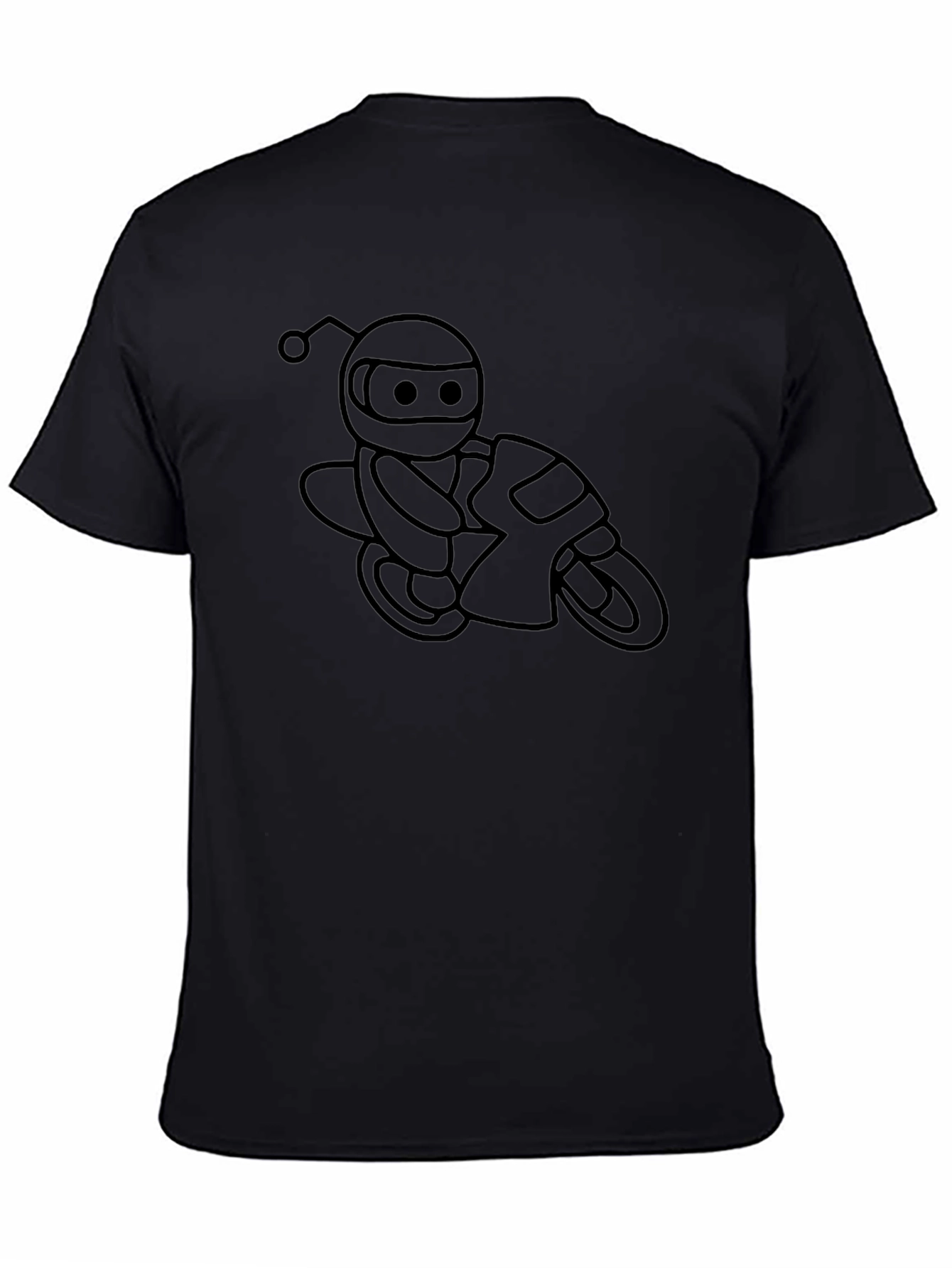 Robot Rider Graphic Tee - Cool Black T-Shirt