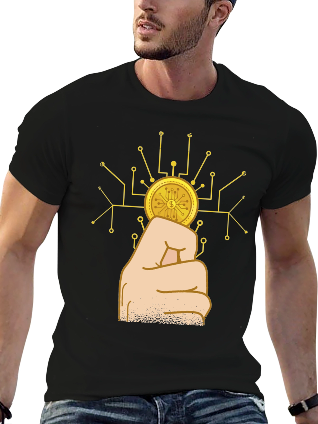 Crypto Coin Fist Black T-Shirt