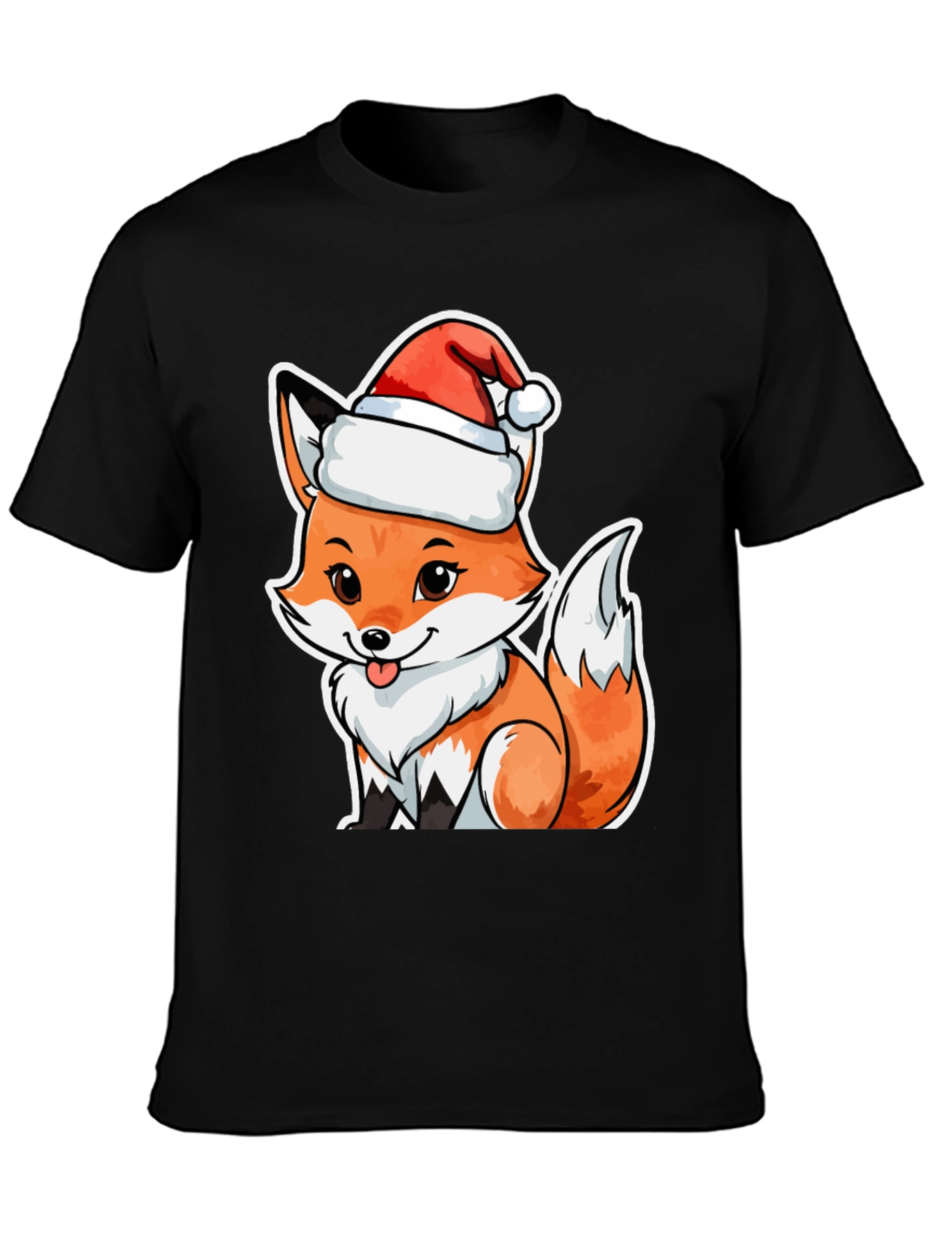 Festive Fox Tee - Cute Christmas Style