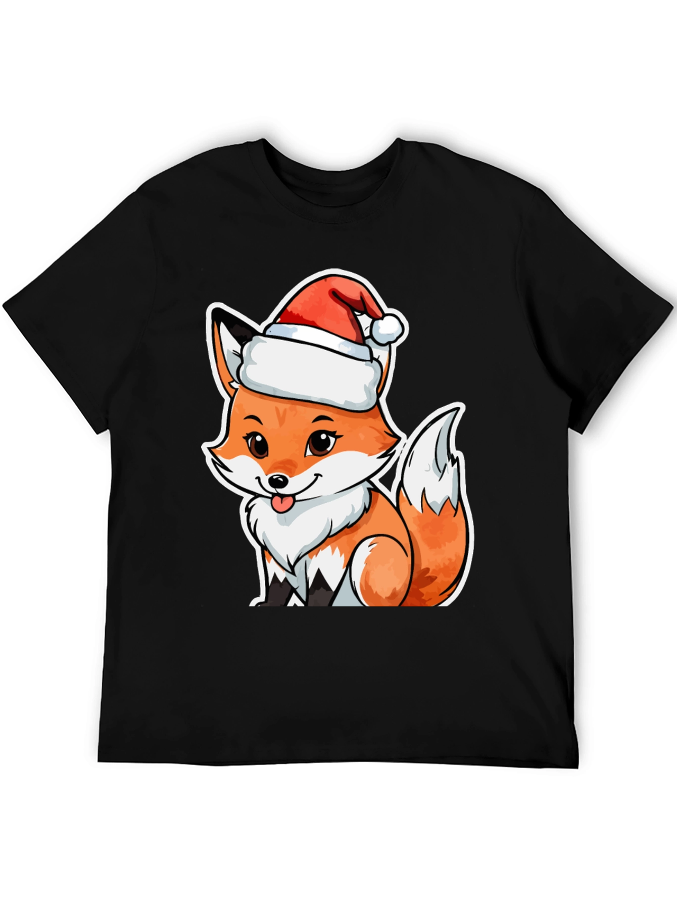 Festive Fox Tee - Cute Christmas Style