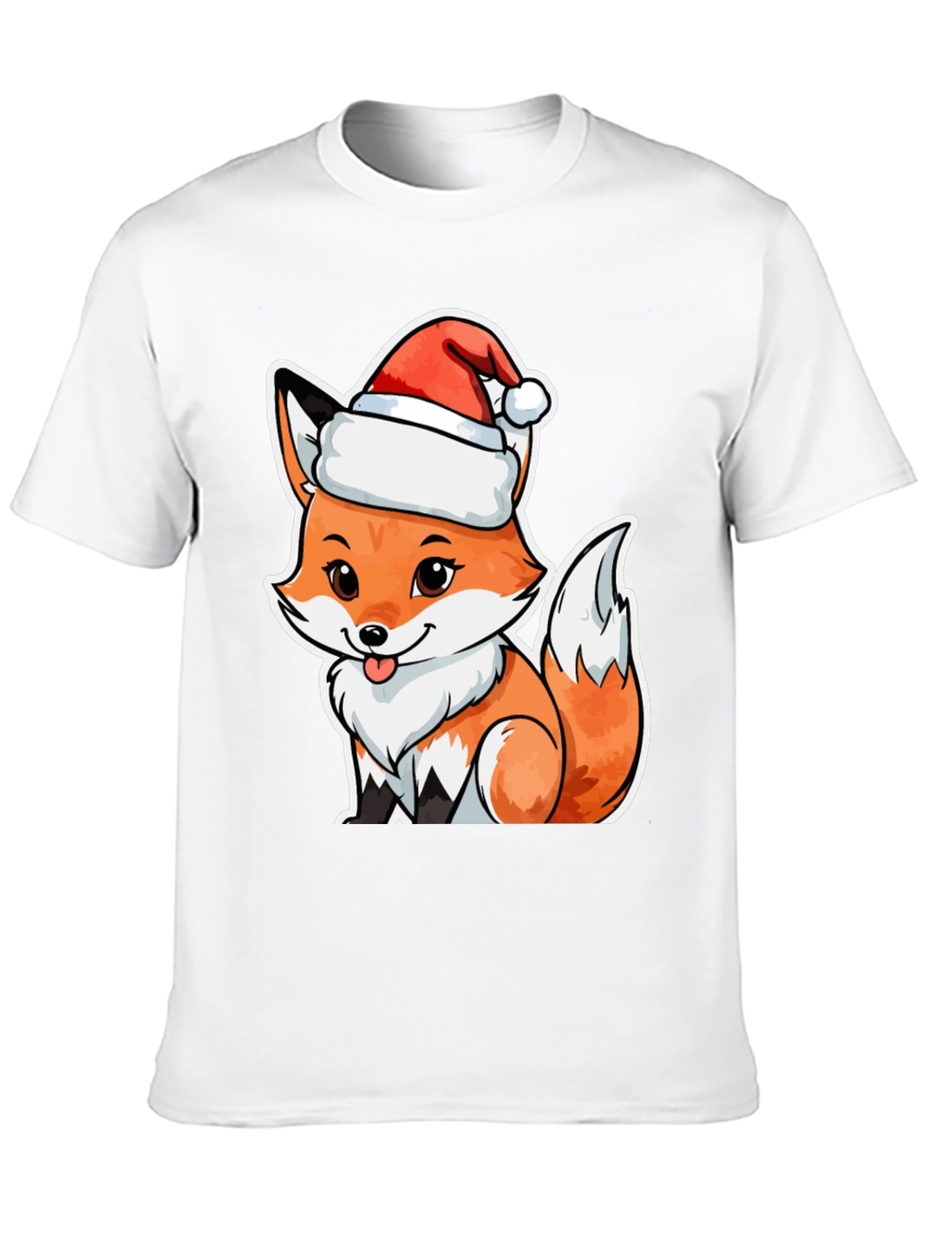 Festive Fox Tee - Cute Christmas Style