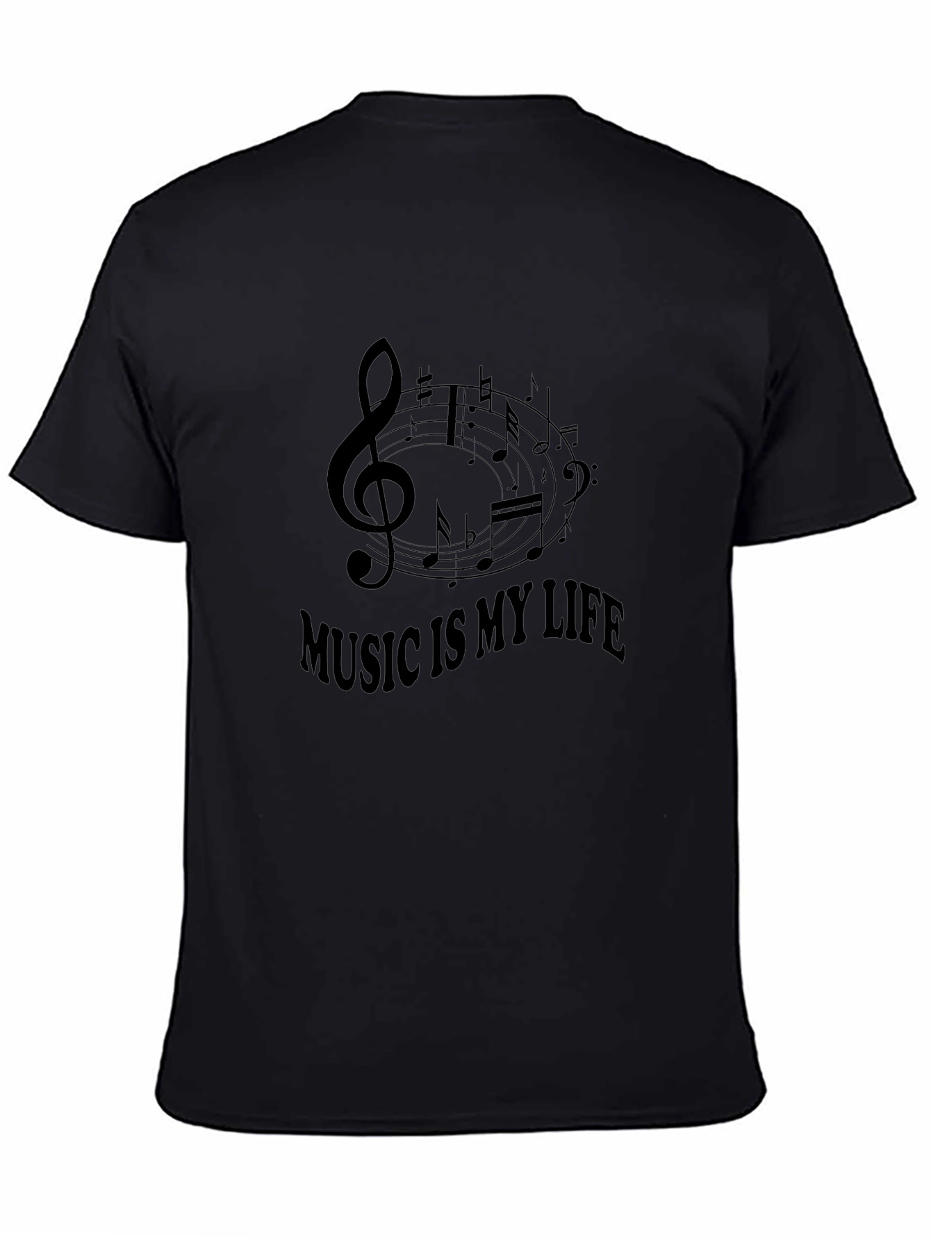 Music is My Life T-Shirt - Black Cotton Tee