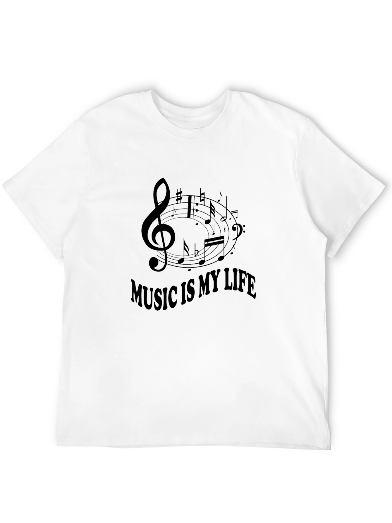 Music is My Life T-Shirt - Black Cotton Tee