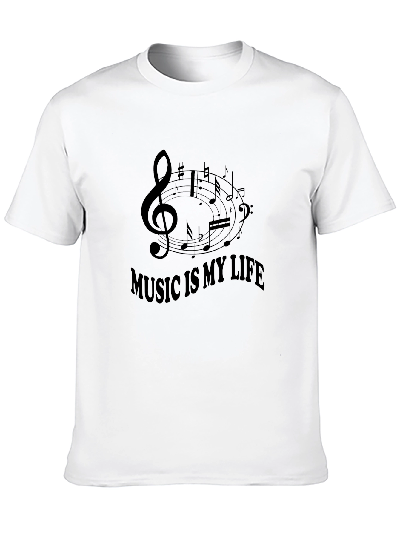 Music is My Life T-Shirt - Black Cotton Tee