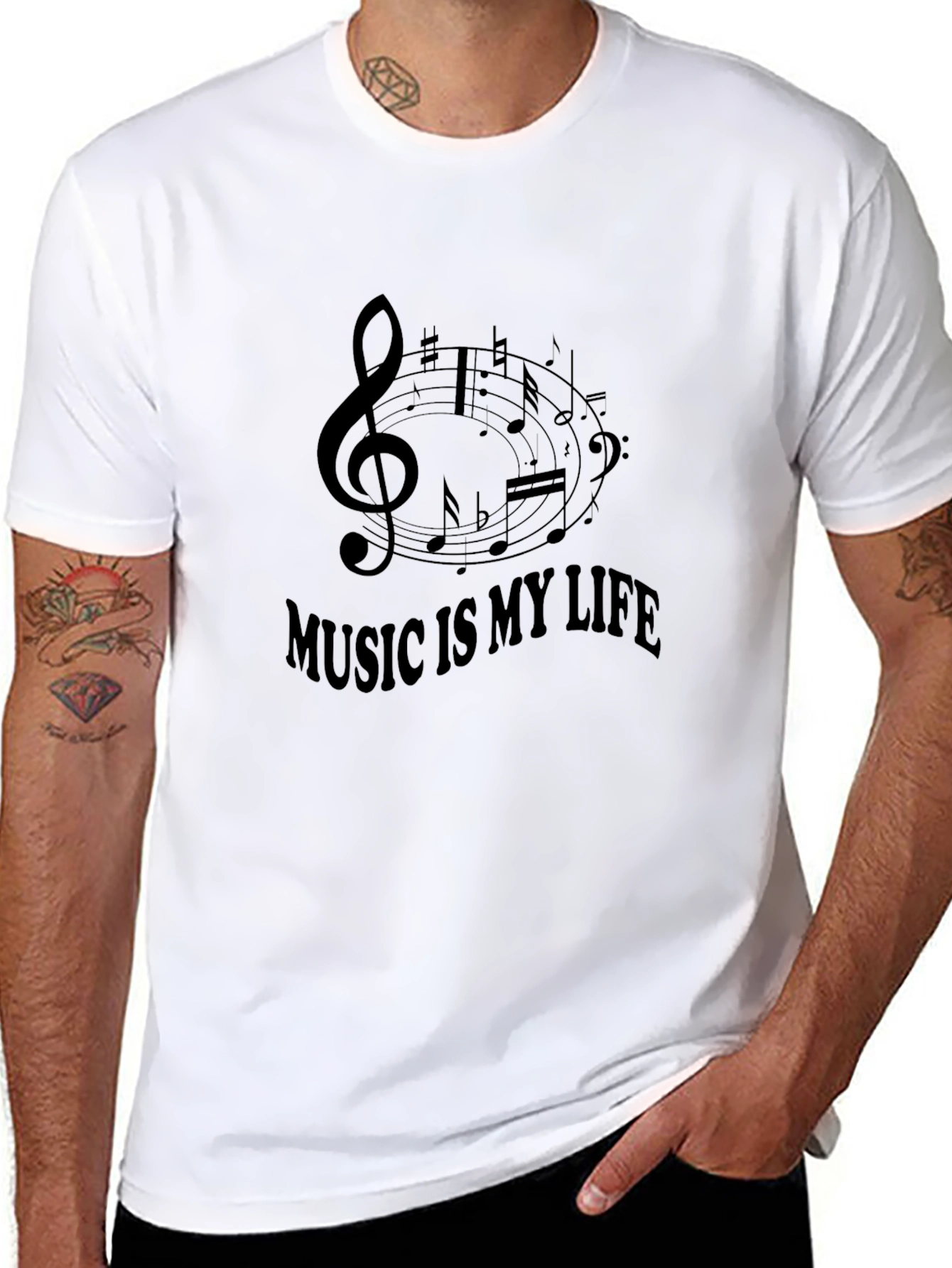 Music is My Life T-Shirt - Black Cotton Tee