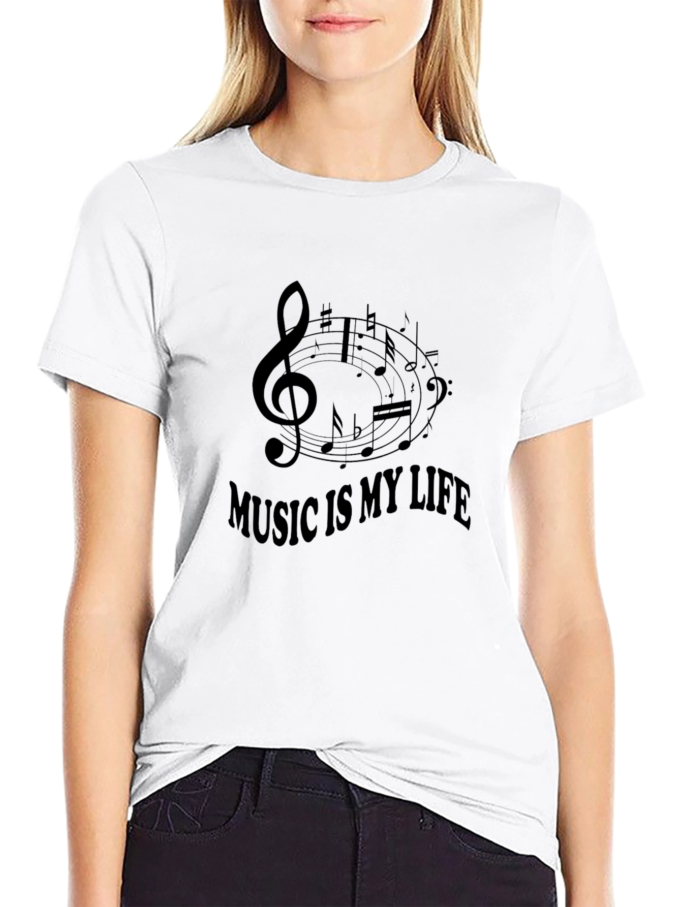 Music is My Life T-Shirt - Black Cotton Tee