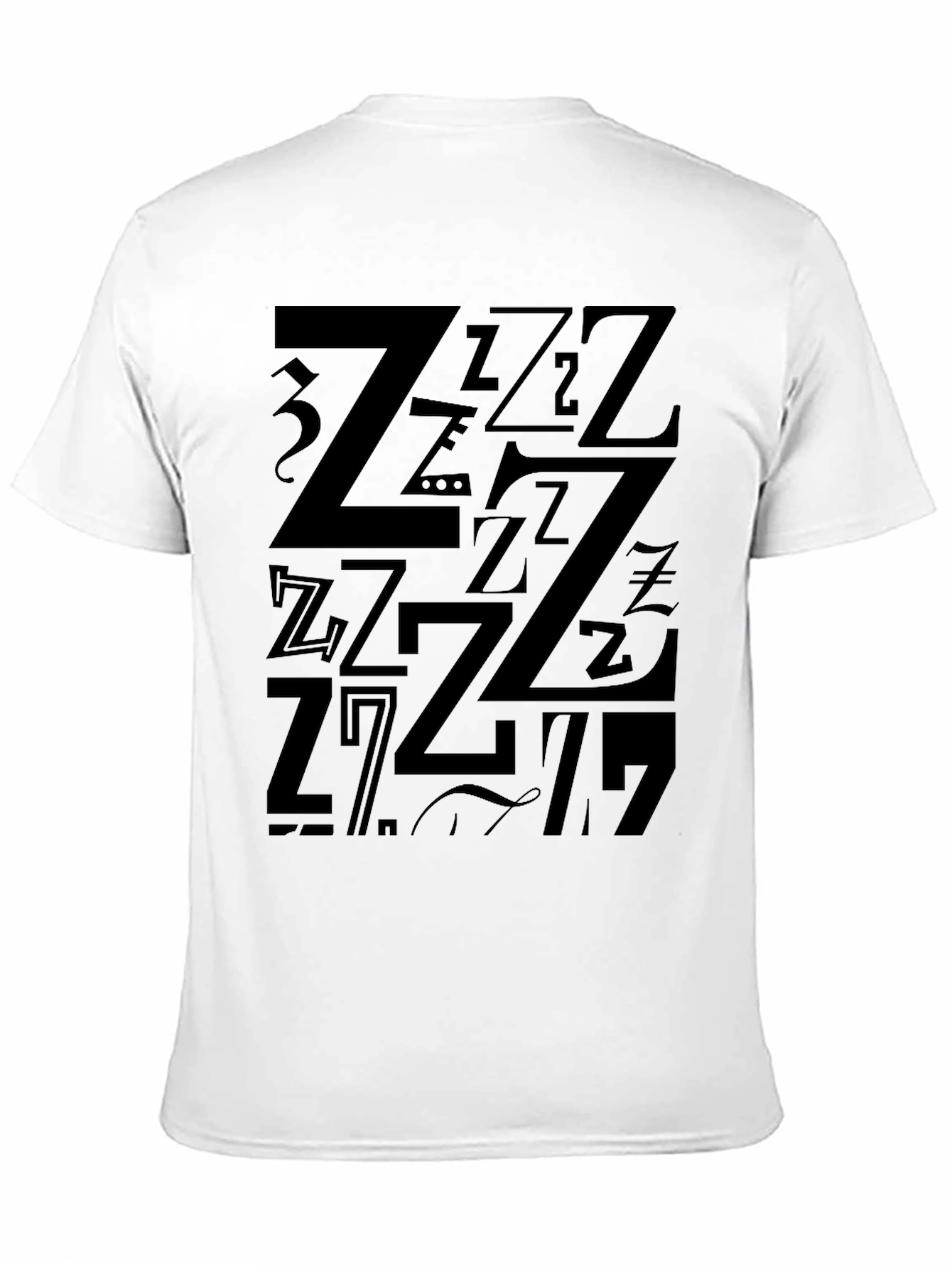 Abstract Z Pattern Black T-Shirt