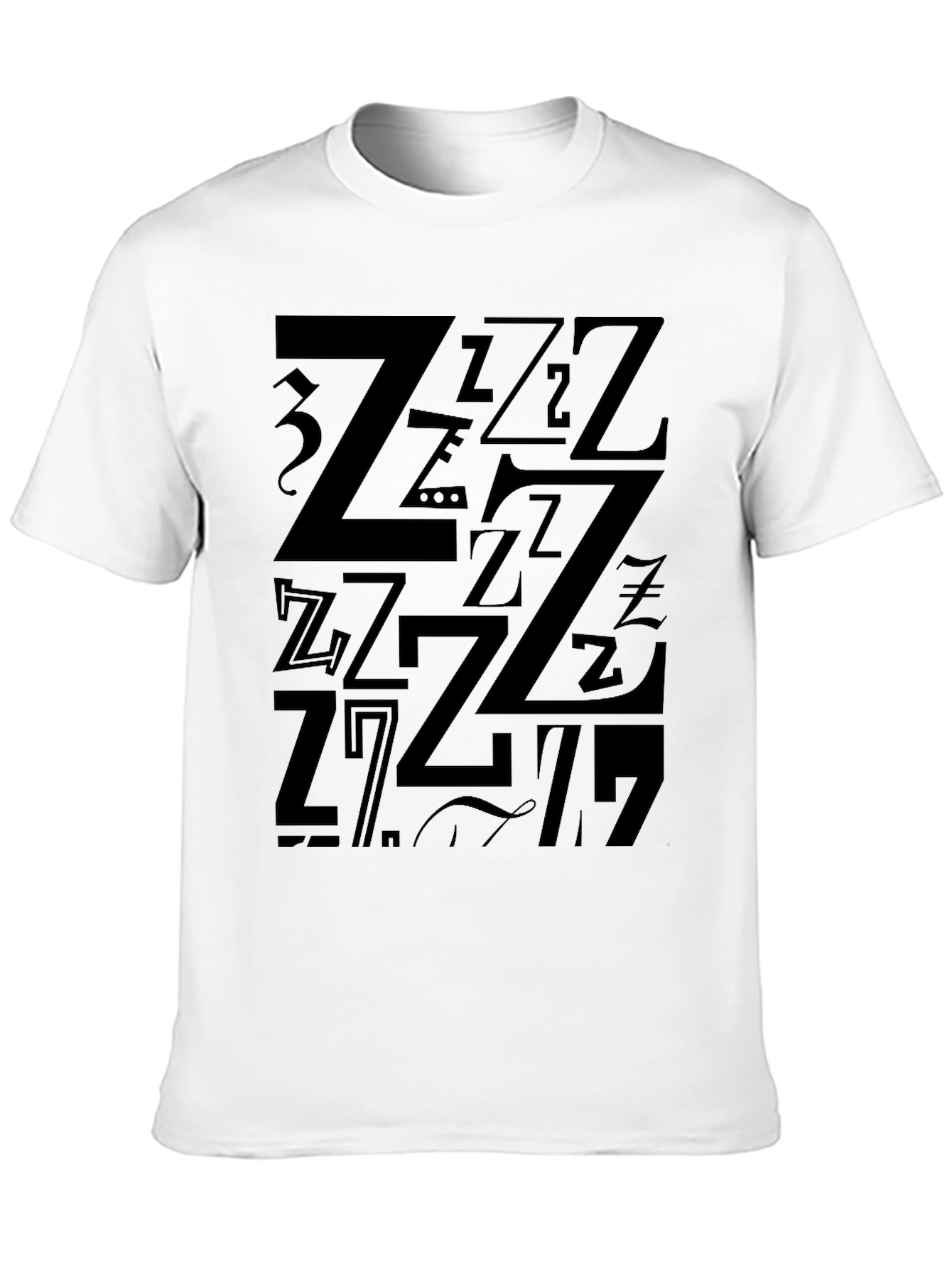 Abstract Z Pattern Black T-Shirt