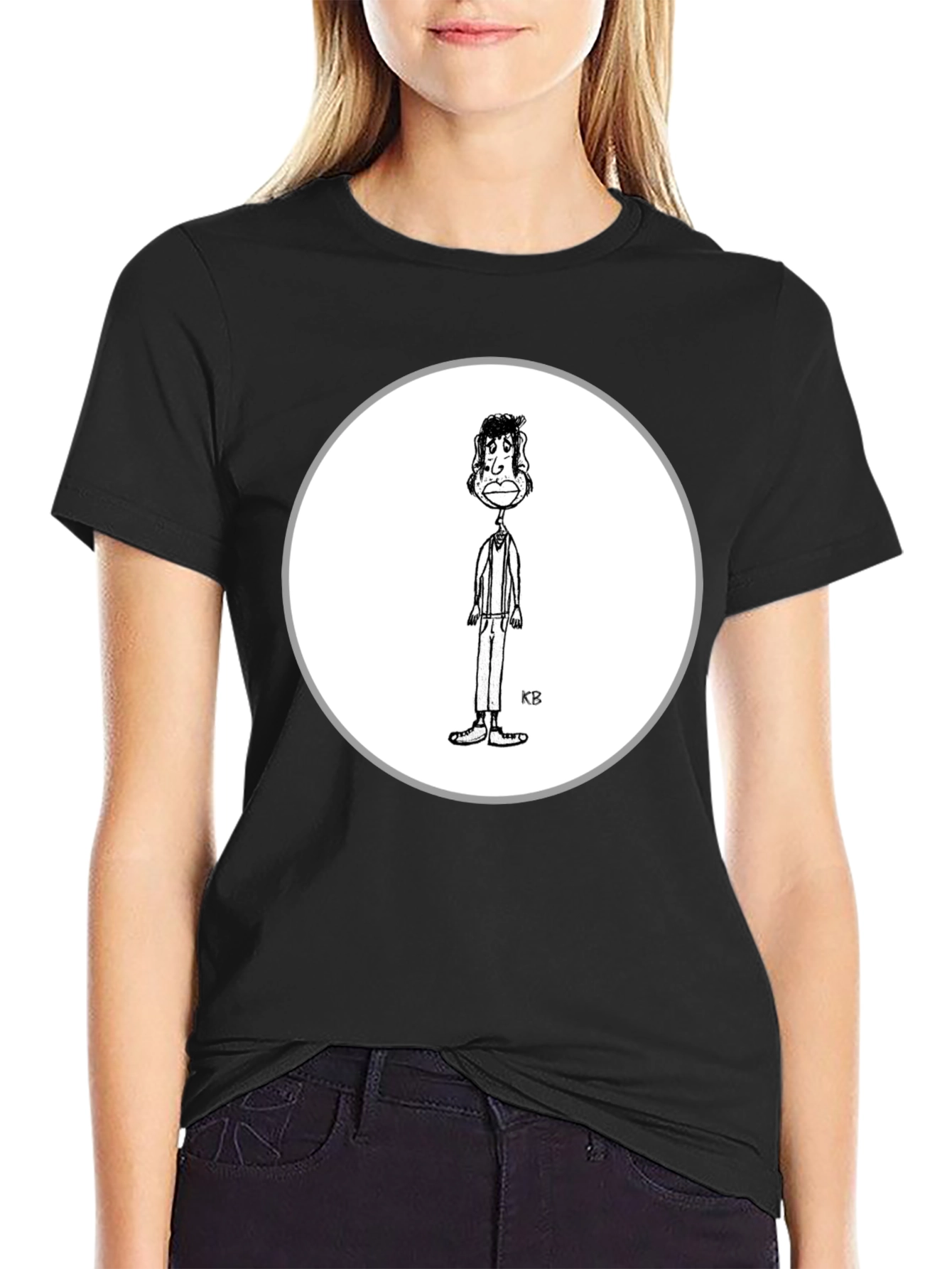 Cartoon Character Graphic Black T-Shirt