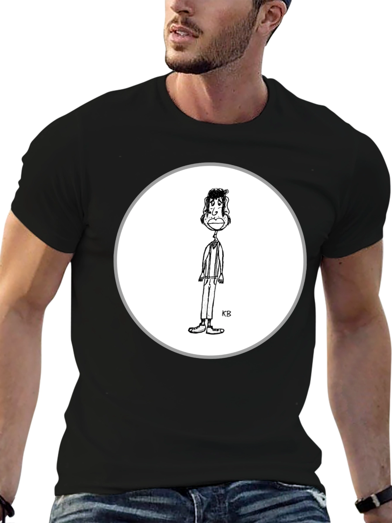 Cartoon Character Graphic Black T-Shirt