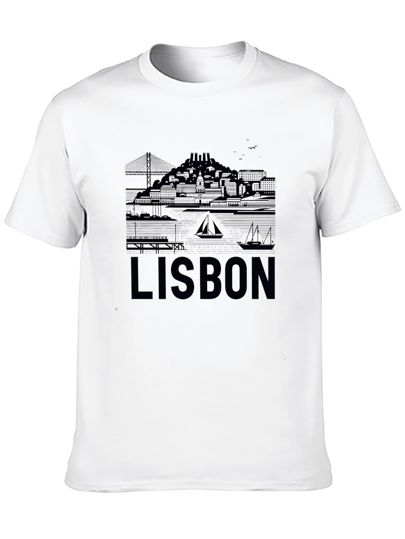 Lisbon Graphic Tee - Cityscape Design