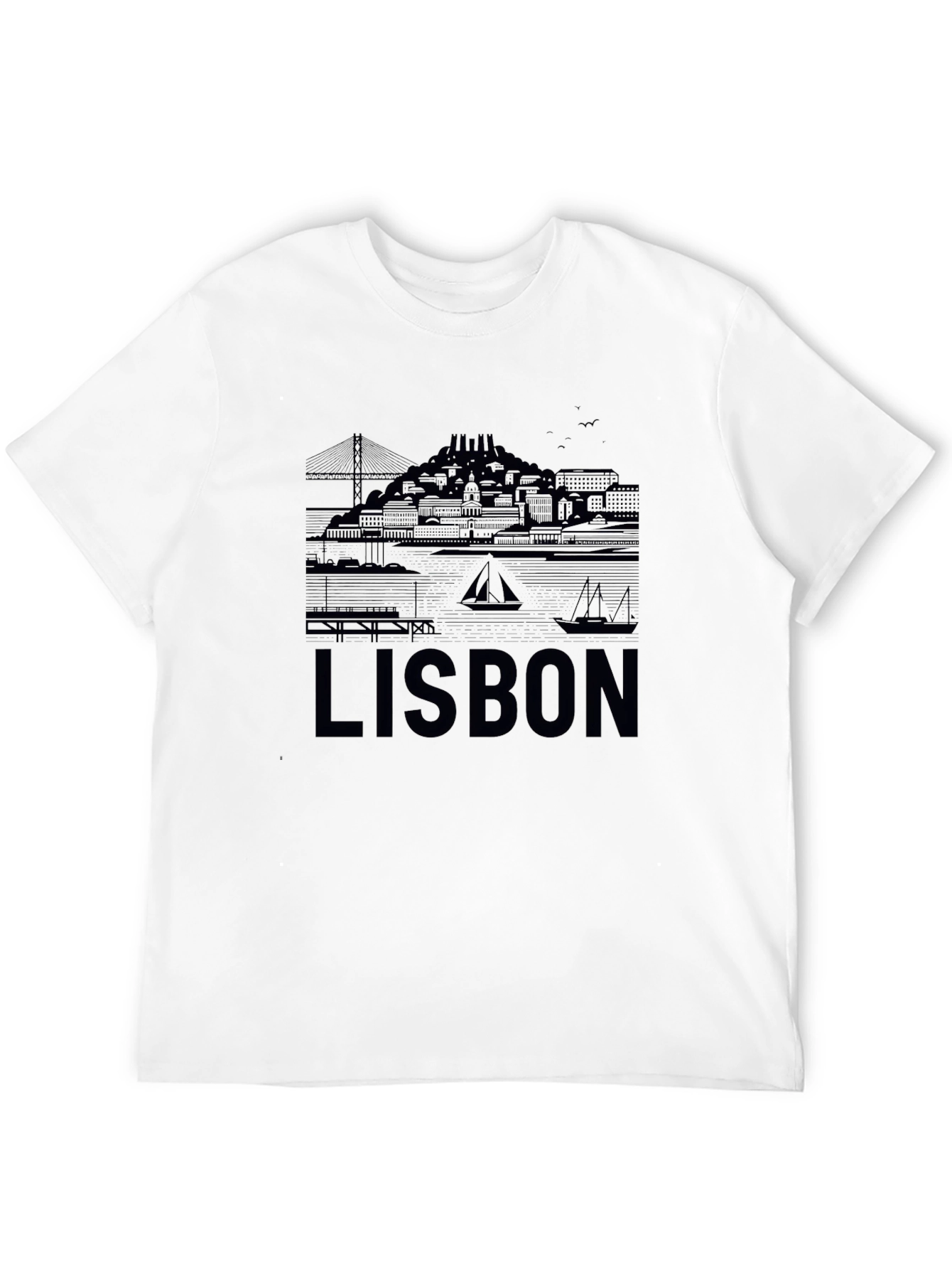 Lisbon Graphic Tee - Cityscape Design