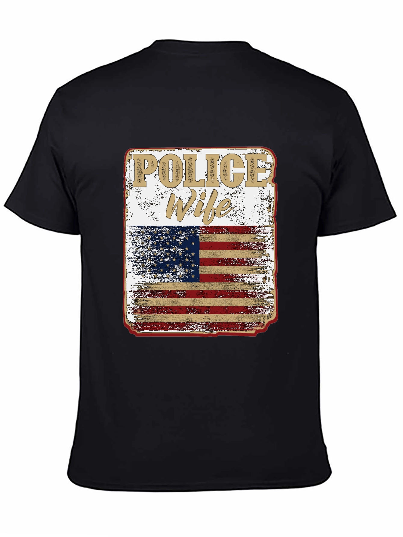 Police Wife American Flag Graphic Tee