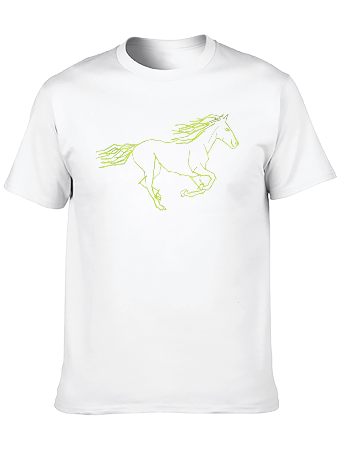 Black T-Shirt with Neon Horse Graphic