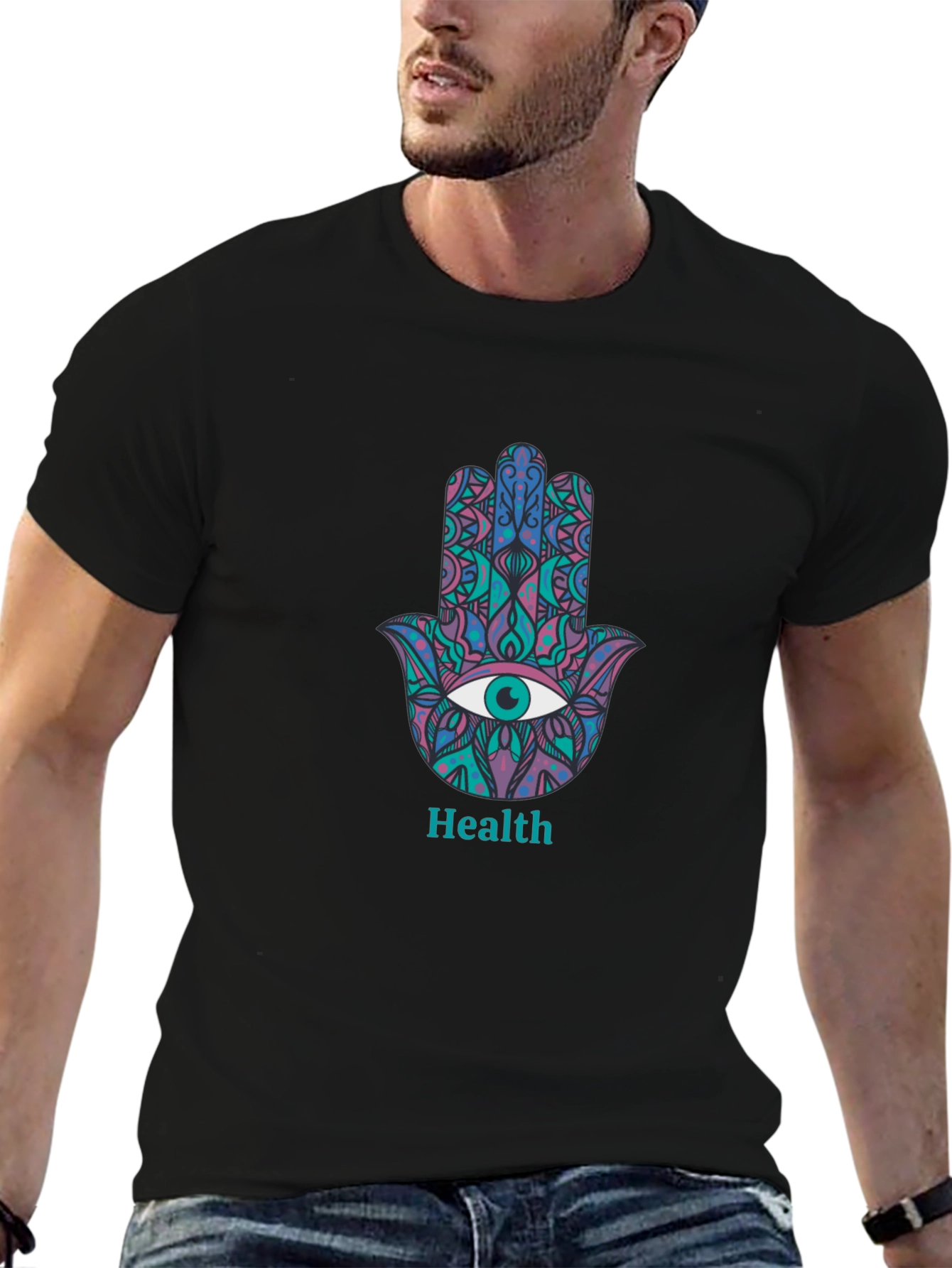 Hamsa Hand Health Graphic Tee - Stylish Comfort