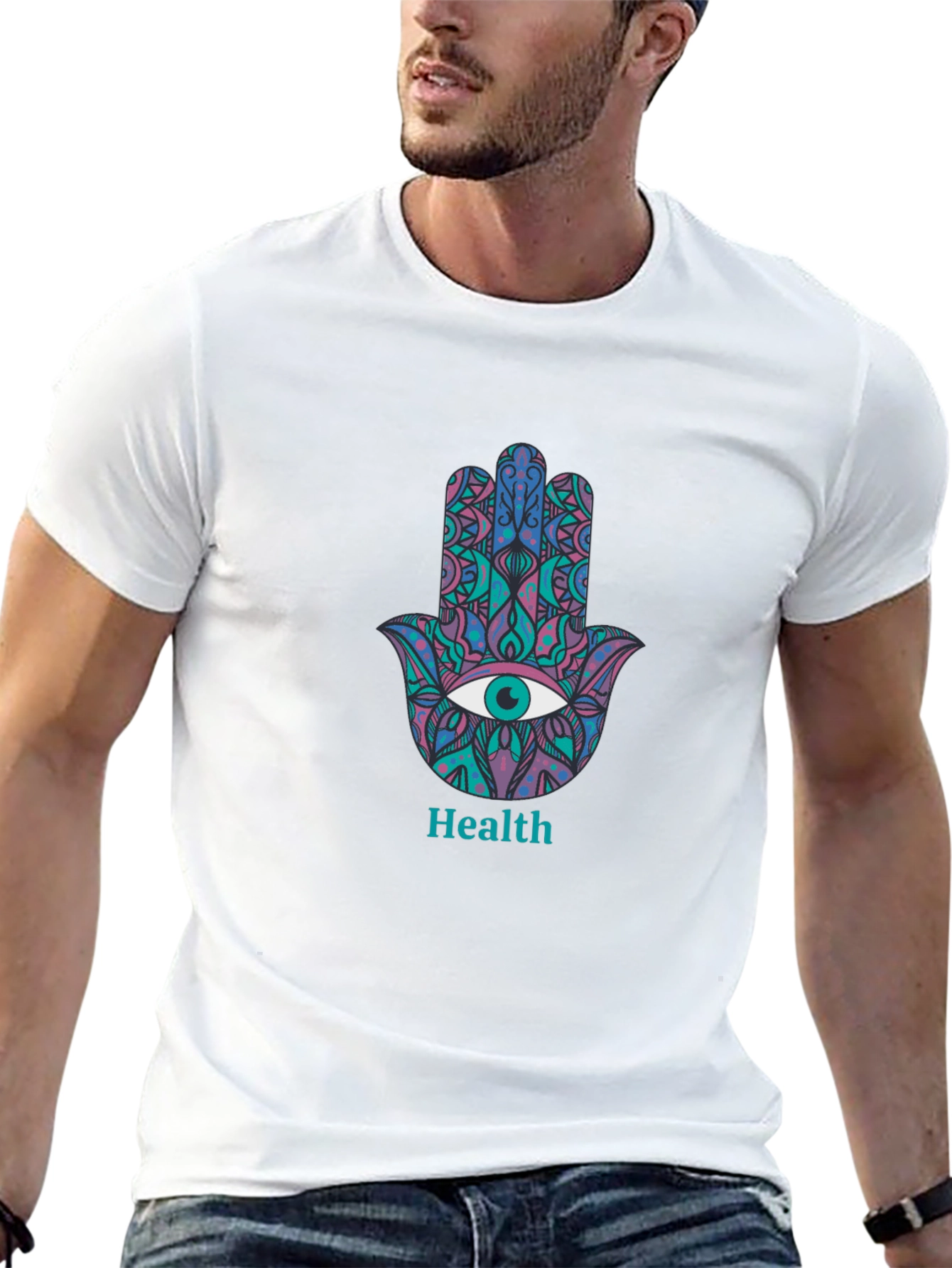 Hamsa Hand Health Graphic Tee - Stylish Comfort