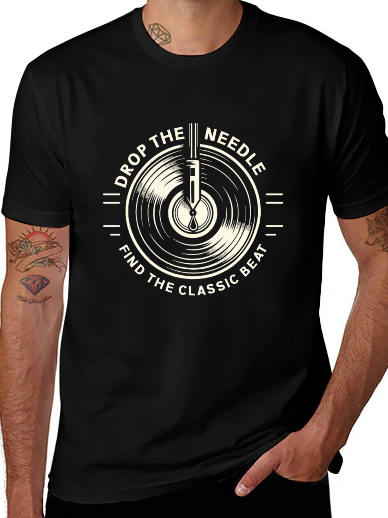 Drop the Needle Classic Beat Black T-Shirt