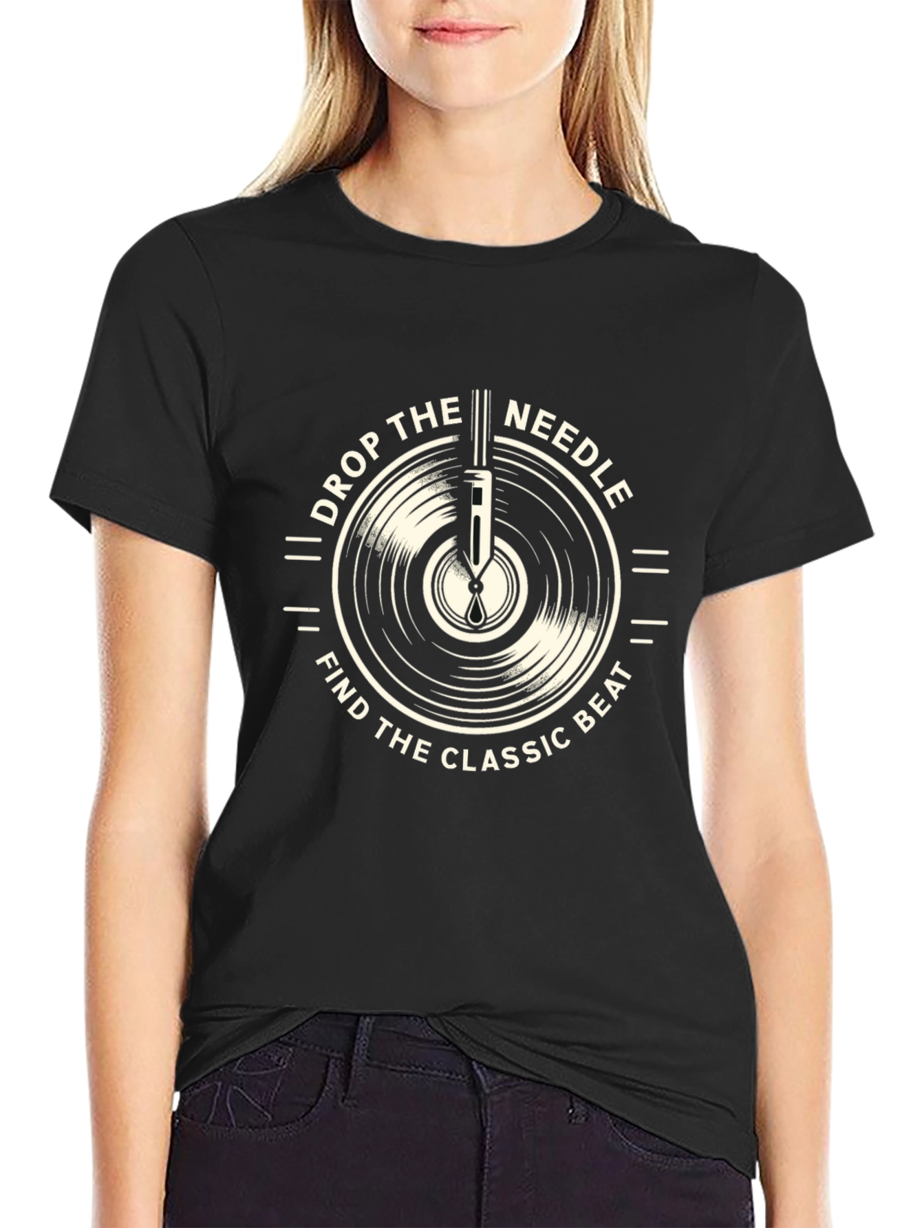 Drop the Needle Classic Beat Black T-Shirt
