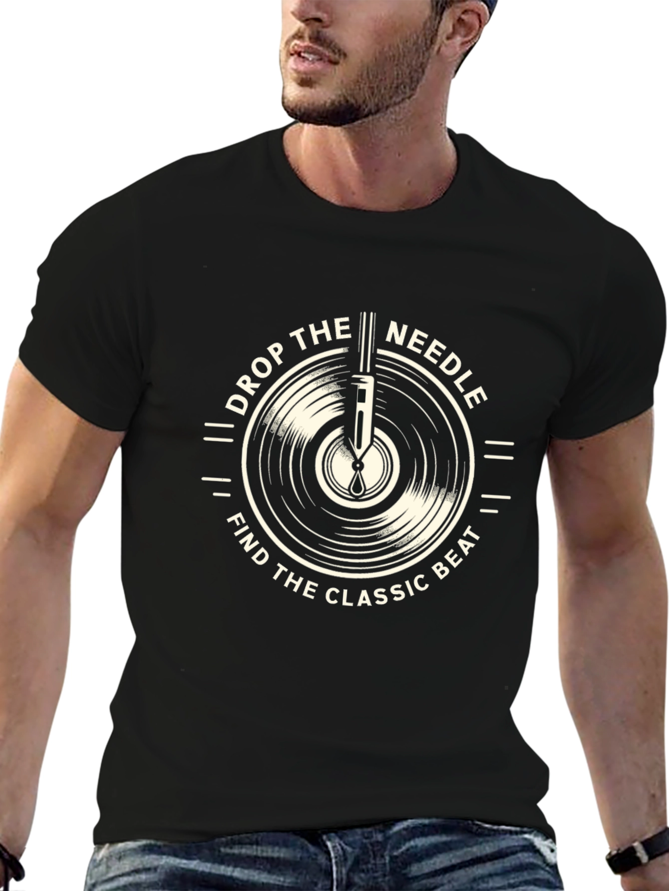 Drop the Needle Classic Beat Black T-Shirt