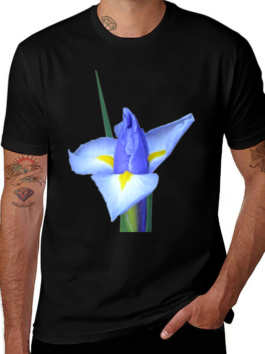 Iris Flower Graphic Tee - Black