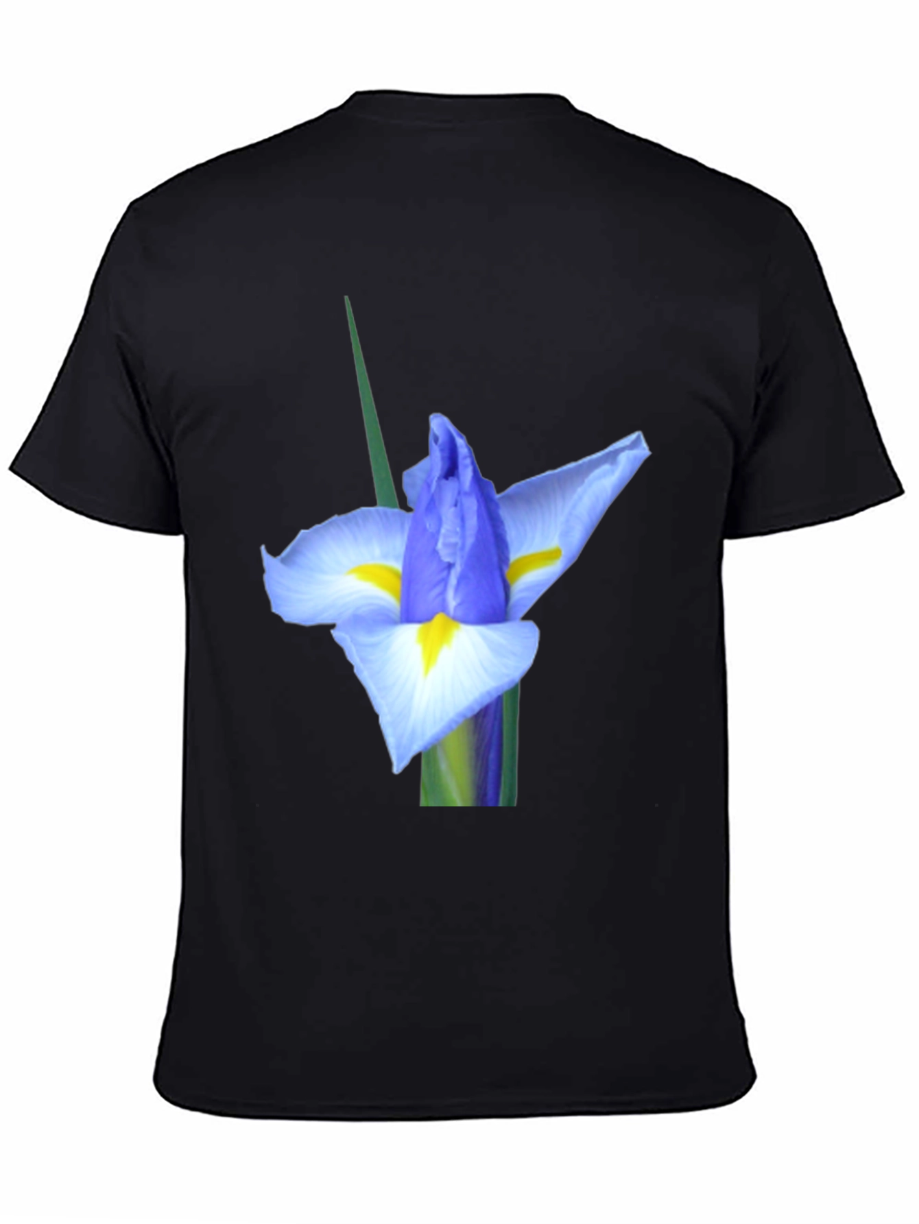 Iris Flower Graphic Tee - Black