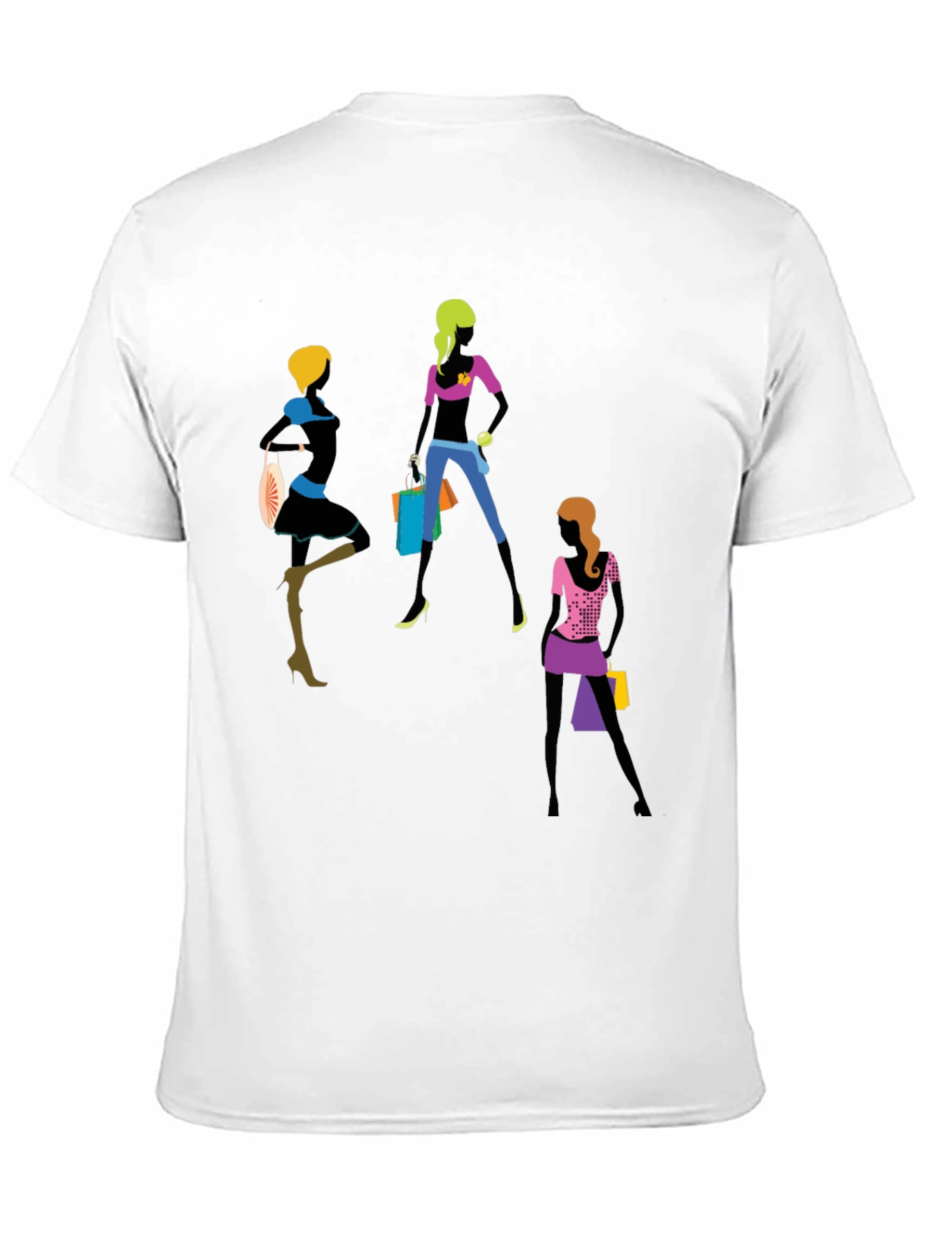 Trendy Women Shopping Graphic T-Shirt - Black