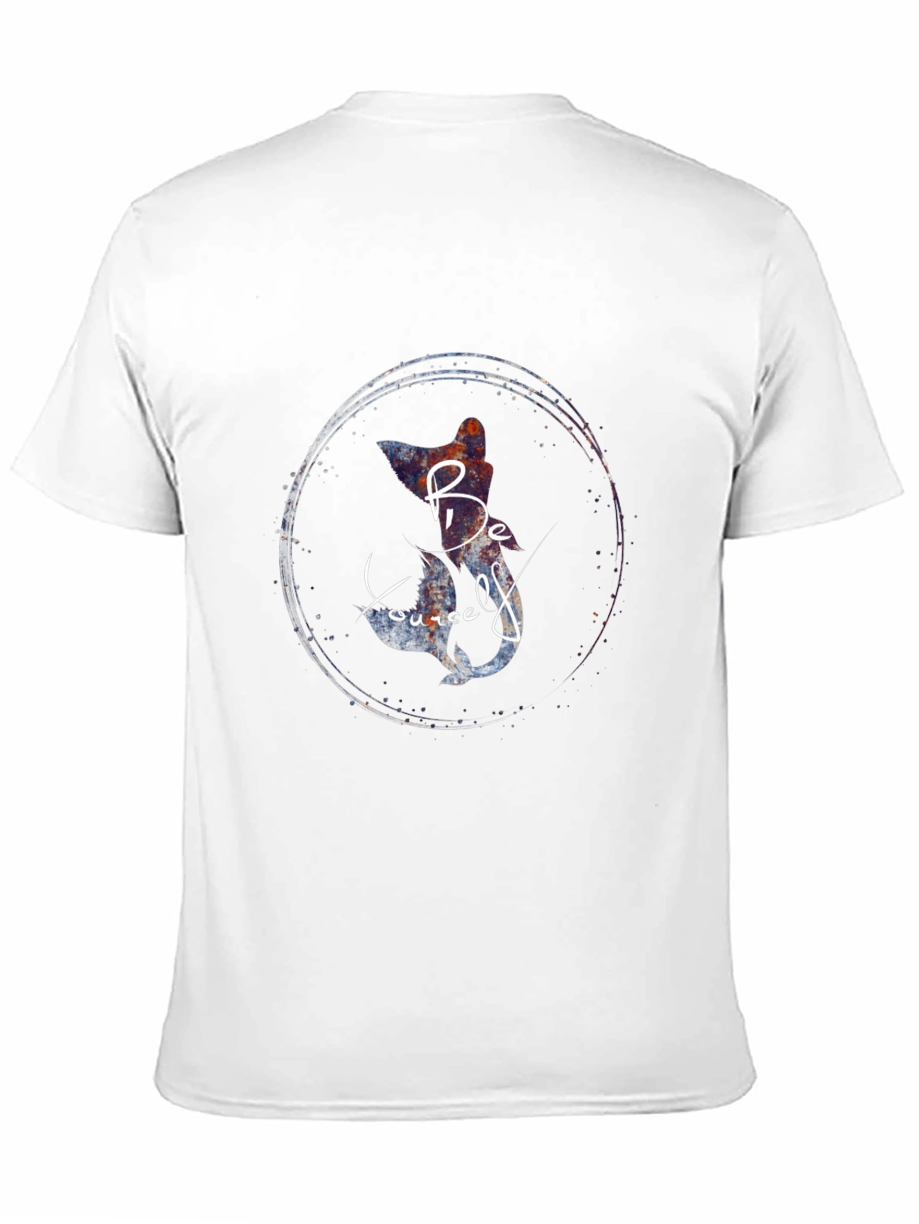 Be Yourself Cat Mermaid Graphic Black T-Shirt