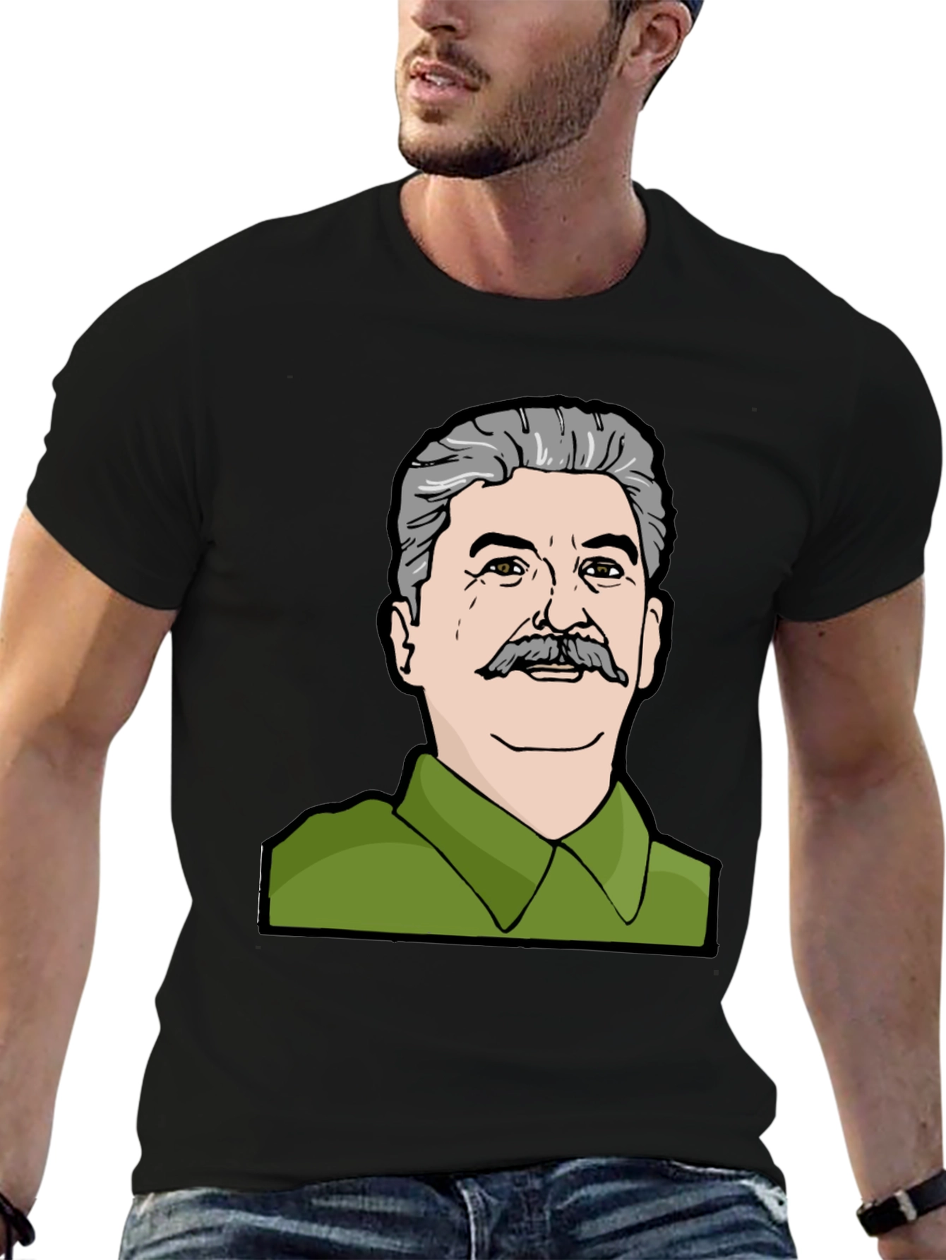 Stalin Graphic Print Black T-Shirt