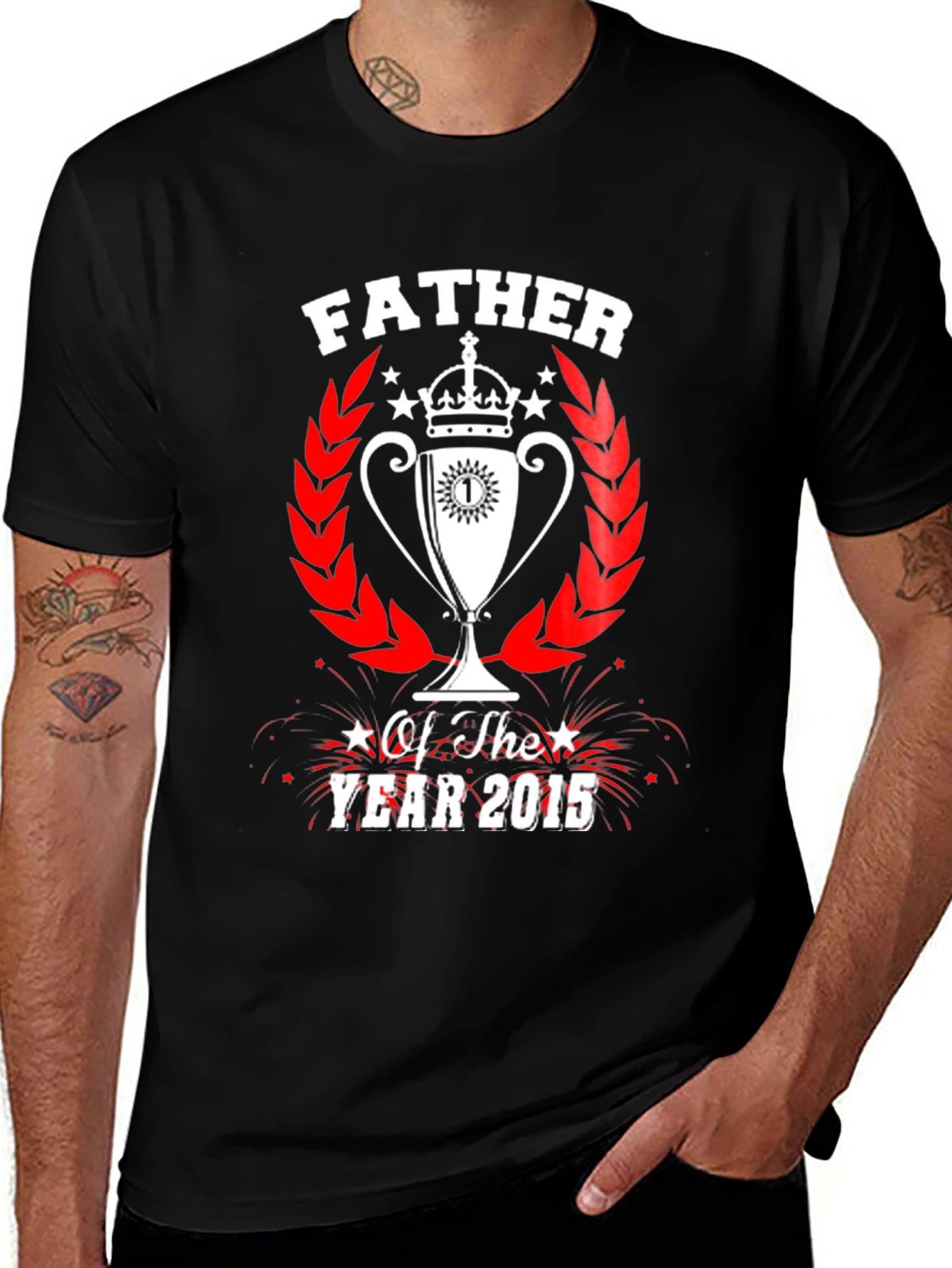 Father of the Year 2015 Graphic Tee - Black