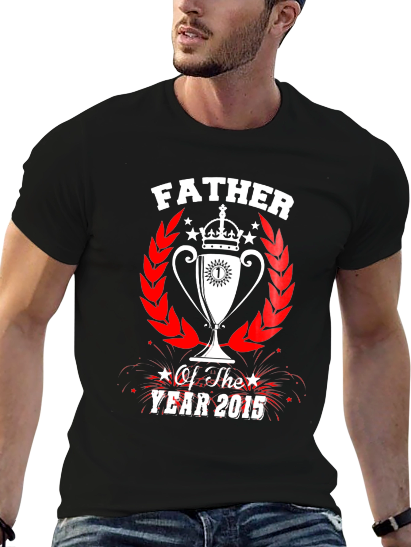 Father of the Year 2015 Graphic Tee - Black