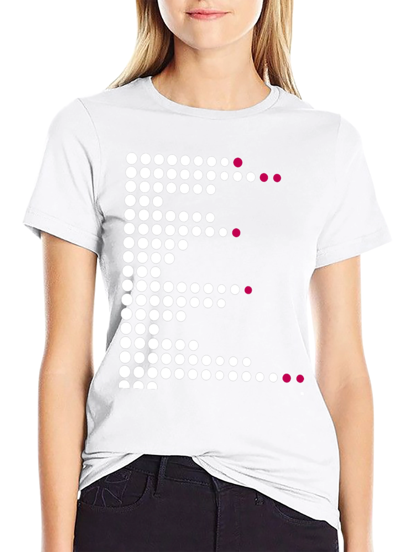 Dot Matrix Graphic Tee - Modern Casual Style