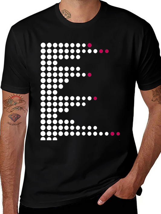 Dot Matrix Graphic Tee - Modern Casual Style