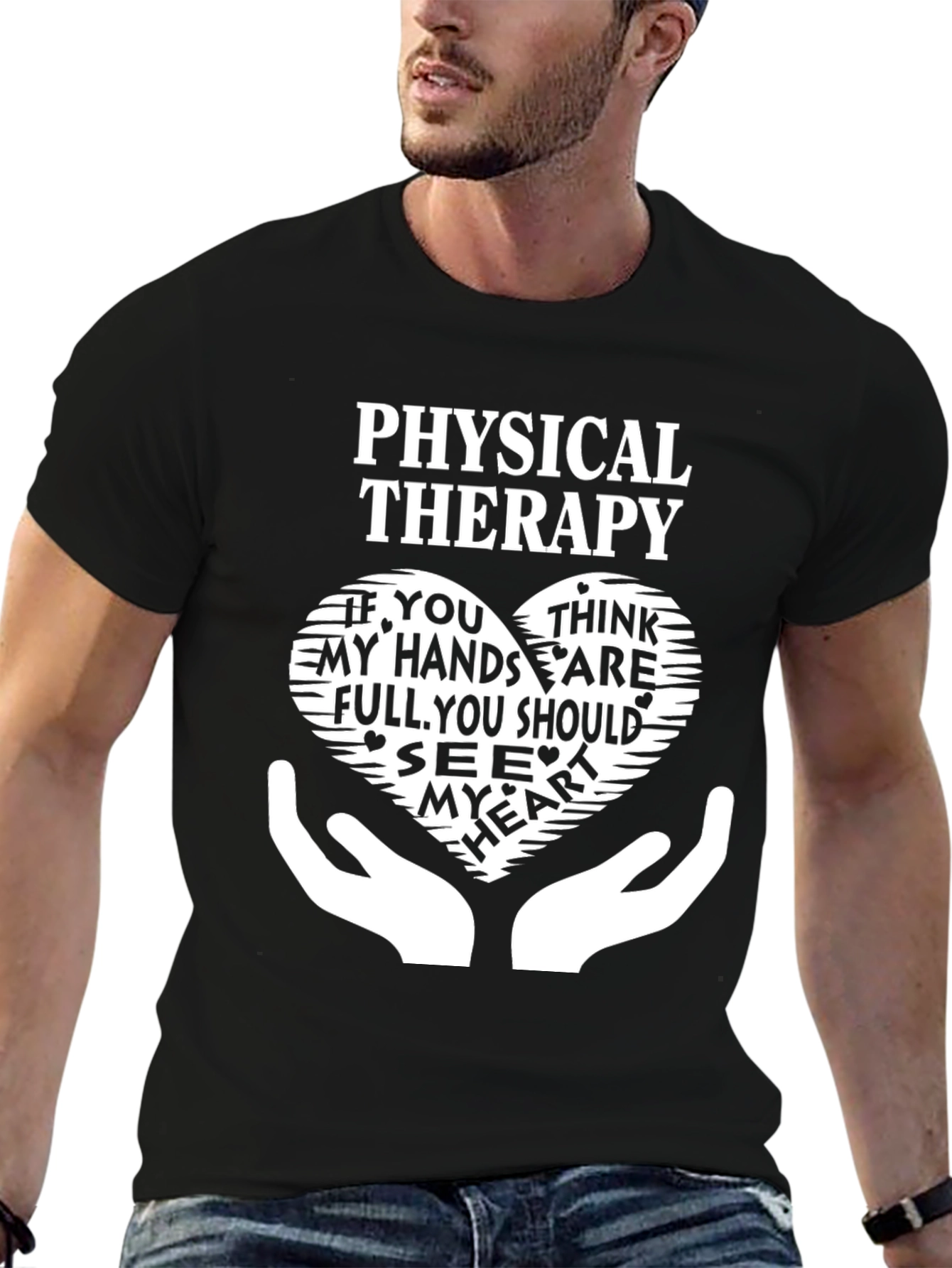 Physical Therapy Heart Hands Graphic T-Shirt