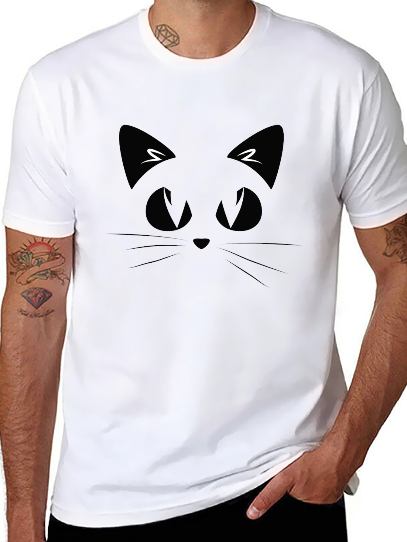 Black Cat Face T-Shirt