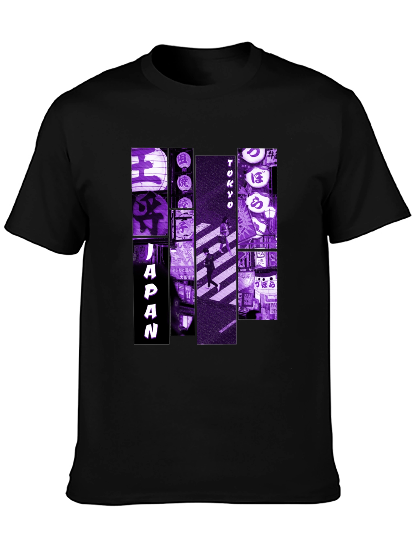 Japan Tokyo Nights Graphic Tee - Black