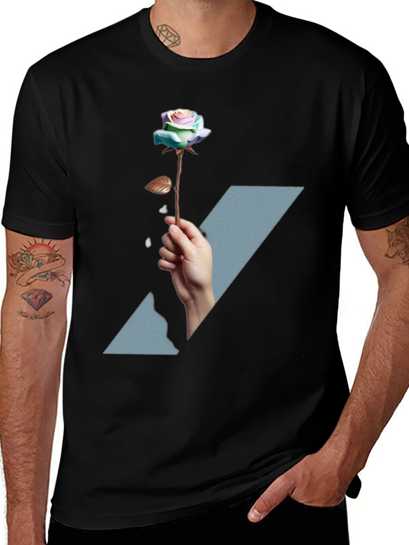 Rose Graphic Tee - Mens Fashion T-Shirt