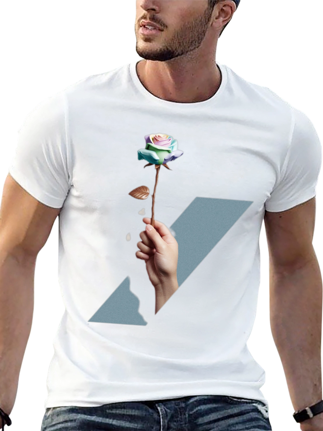 Rose Graphic Tee - Mens Fashion T-Shirt
