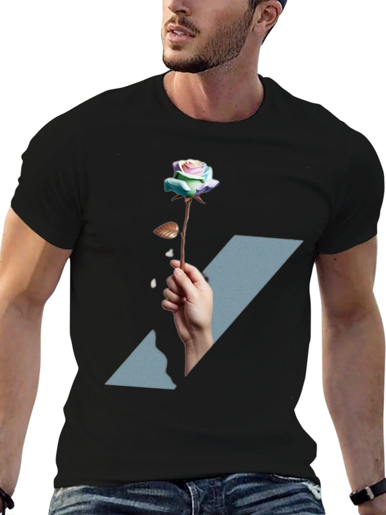 Rose Graphic Tee - Mens Fashion T-Shirt