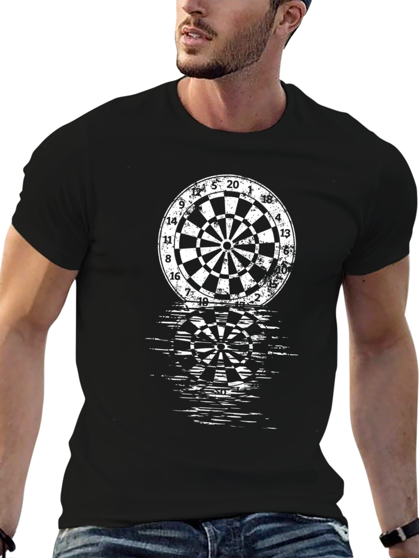 Cool Dart Board Graphic Tee - Black
