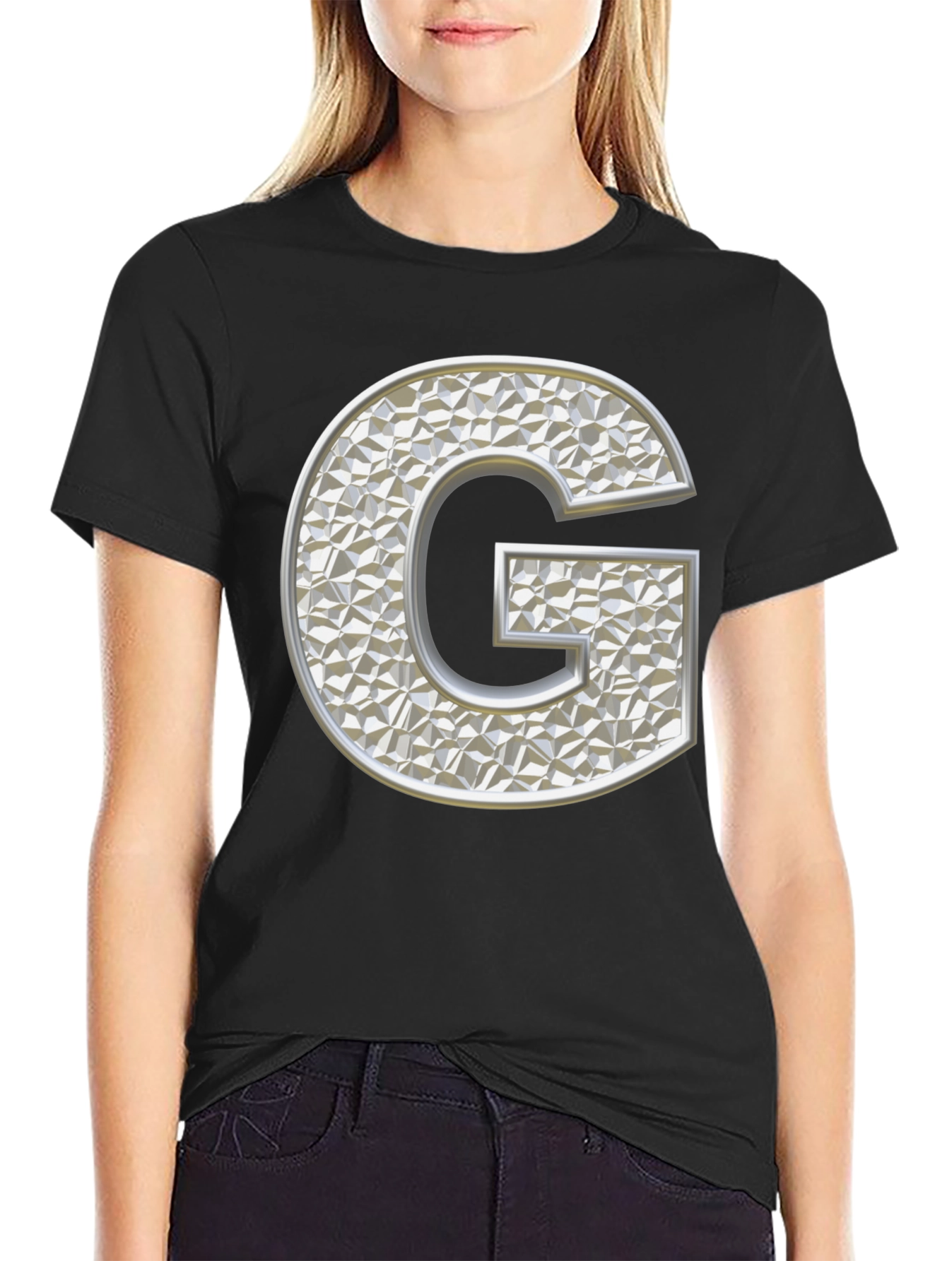 Letter G T-Shirt - Black Graphic Tee
