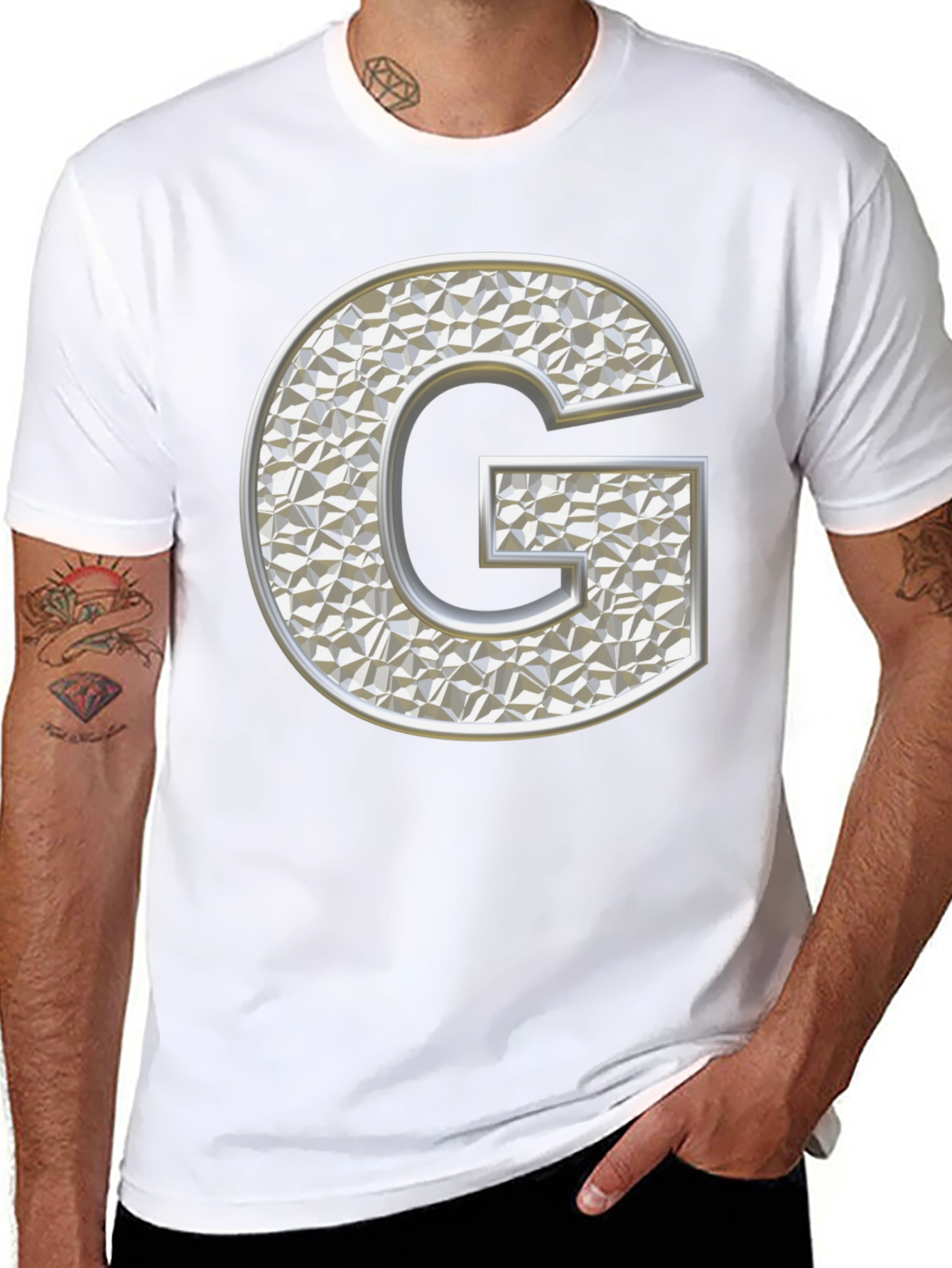 Letter G T-Shirt - Black Graphic Tee