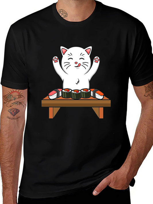 Cat Sushi T-Shirt - Cute Kawaii Design
