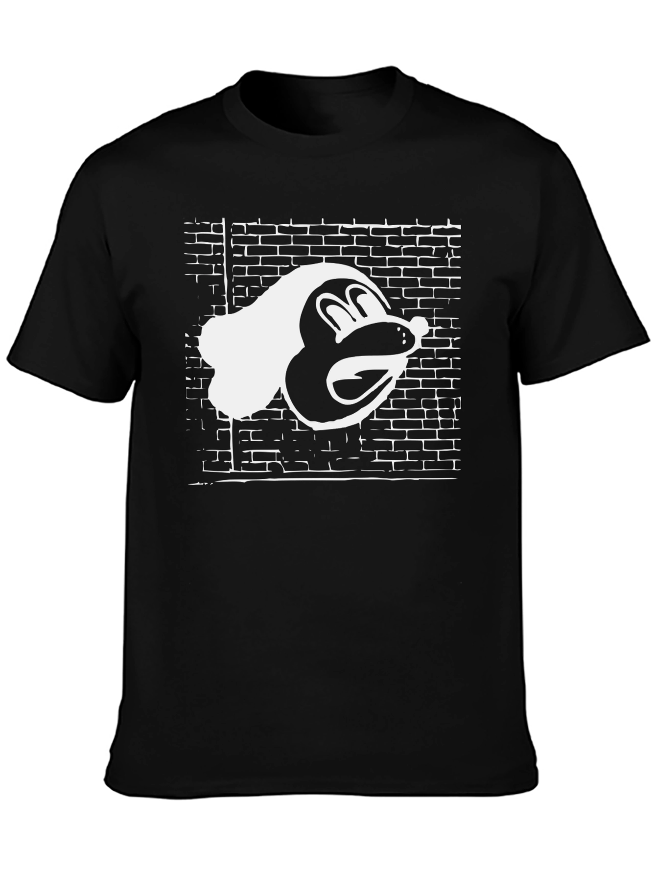 Retro Cartoon Character Tee - Black