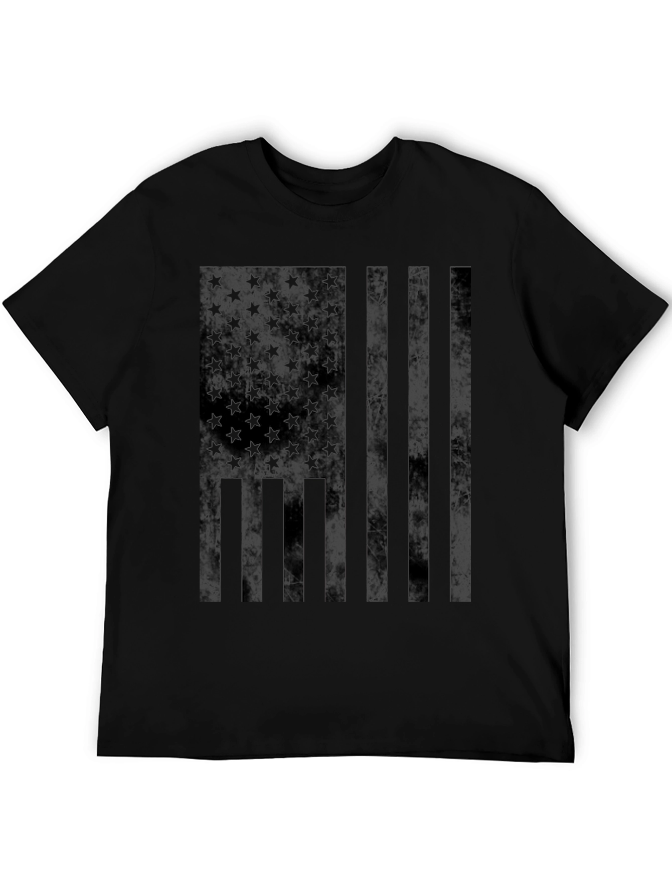 Blacked Out American Flag Graphic T-Shirt