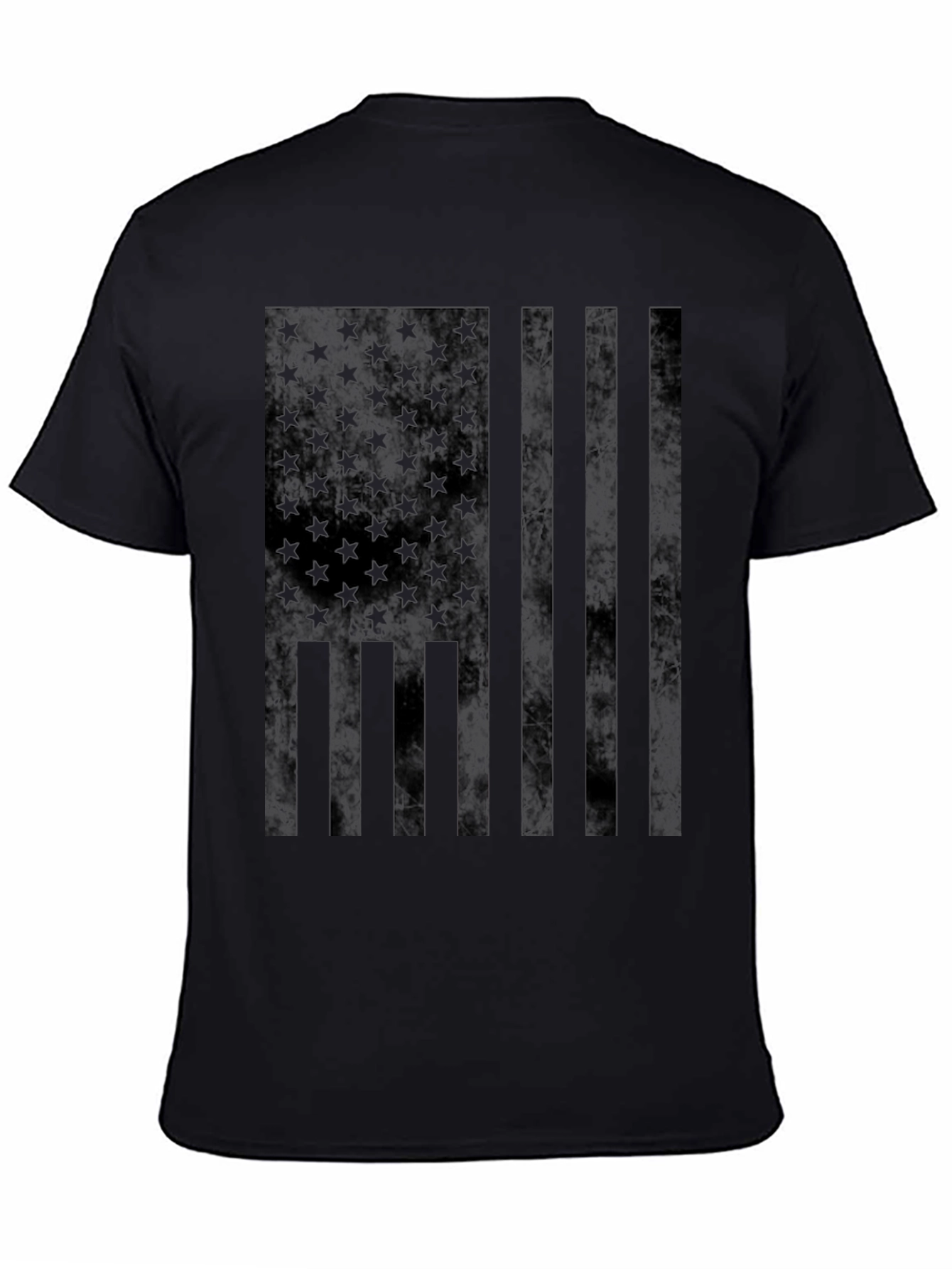 Blacked Out American Flag Graphic T-Shirt