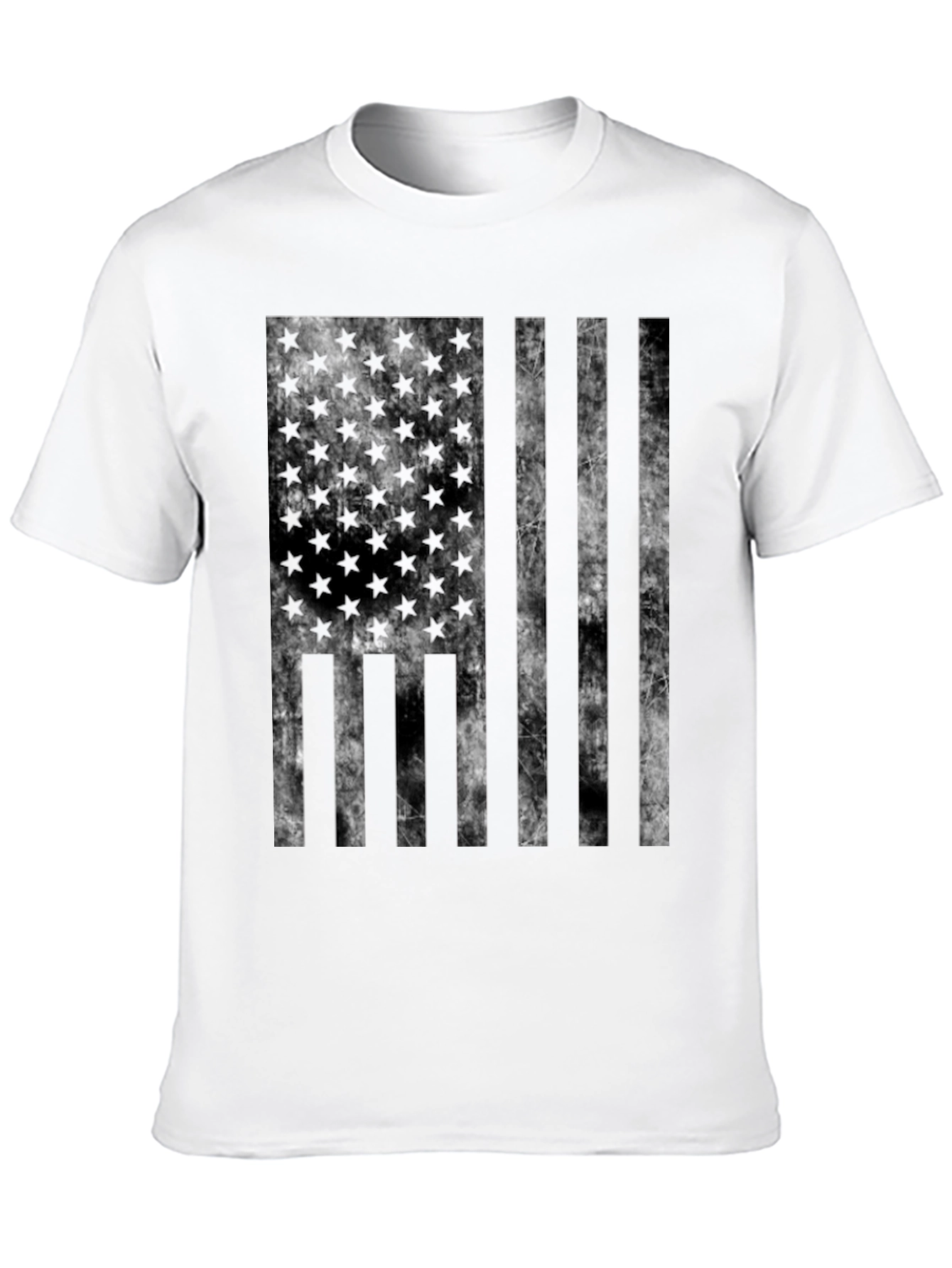 Blacked Out American Flag Graphic T-Shirt