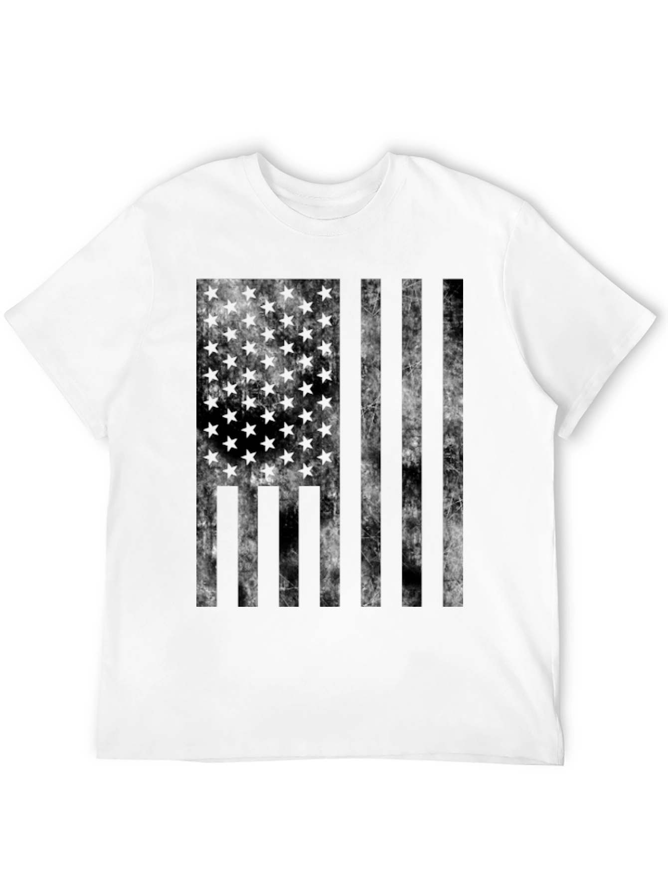 Blacked Out American Flag Graphic T-Shirt
